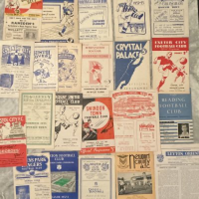 52/53 Ipswich Town Away Football Programmes: Excellent condition to include Orient Reading, Exeter, Gillingham, Colchester, Crystal Palace, Newport, Southend, Walsall tears, Bournemouth, Swindon, Watford, Millwall, Brighton, Torquay,  Bristol Rovers, Norwich. QPR, Bristol City, Coventry. FA Cup matches v Everton poor and Bradford City hole punch. Good unless stated. (22)