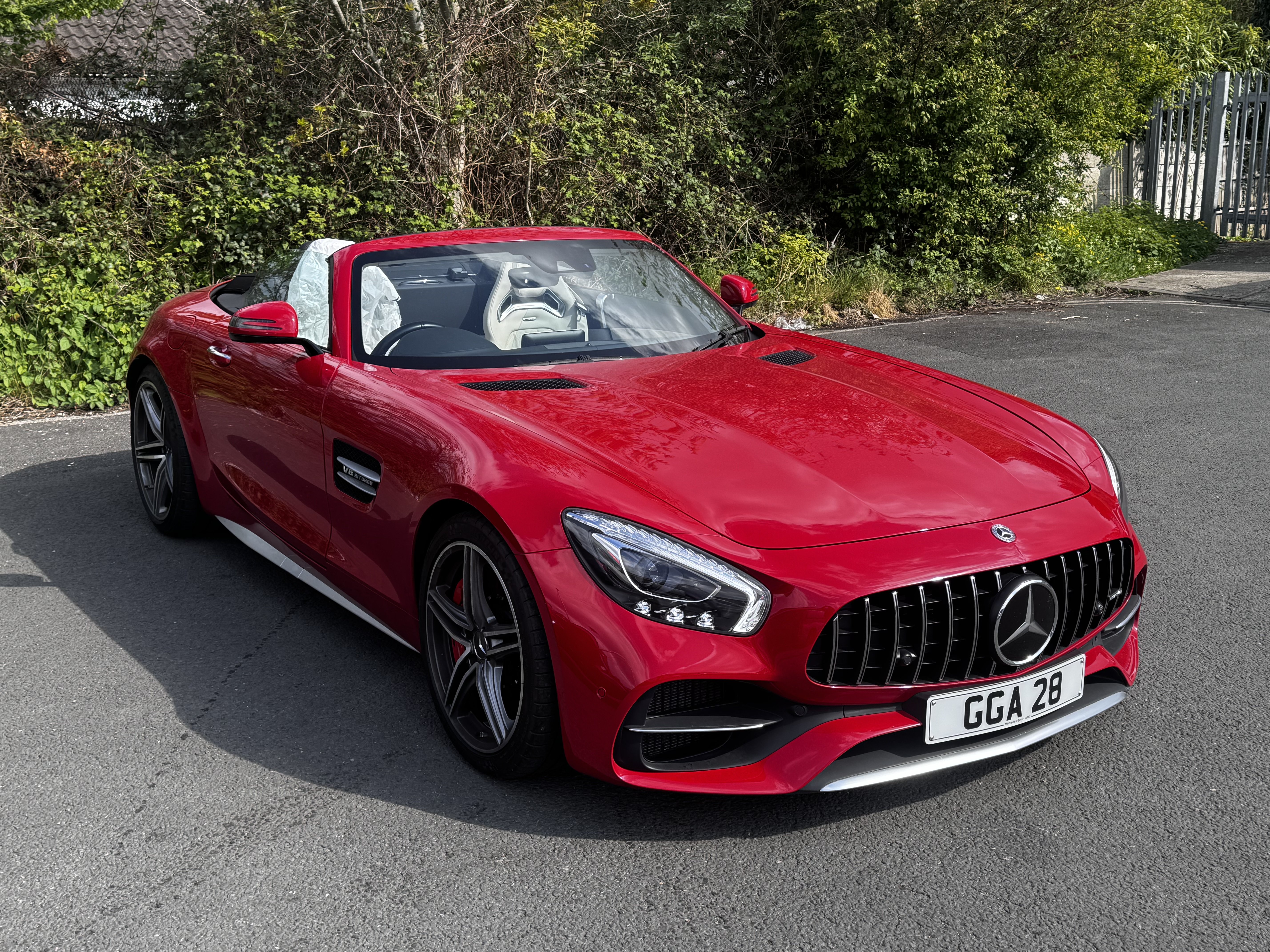 Please note. 
Viewing for the vehicle will be by appointment only. Dates for viewing 
23rd - 27th June, the auction will take place on Monday 30th June midday



Vehicle details:

Mercedes-Benz AMG GT 4.0 V8 BiTurbo GPF C Roadster 2dr Petrol SpdS DCT Euro 6.

Registration number:	GGA28
Mileage:	10370
Fuel type:	Petrol
Engine size:	3982cc
Body:	Convertible
Colour:	Red
Transmission:	Automatic
Date of first registration:	March 2019



Garage dry stored, Recent Mot. Passed without issue.

To view we require valid drivers licence and proof of current motor insurance policy. 

Please note. Buyers terms 6% buyers premium on vehicle sales through Staceys Auctioneers.