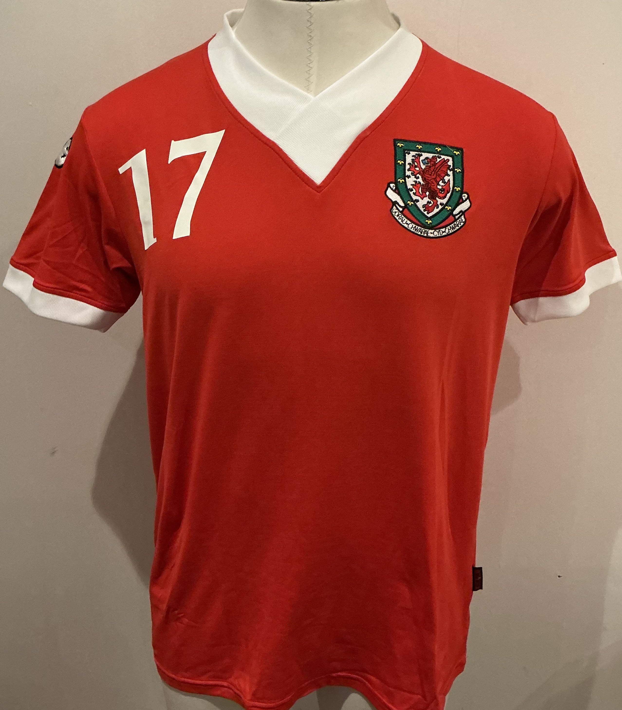 2006 Wales Match Worn/Issued Football Shirt: Number 17 red home short sleeve shirt. We are informed it could be Chris Llewellyn v Liechtenstein. Genuine match shirt but not from our usual sources.