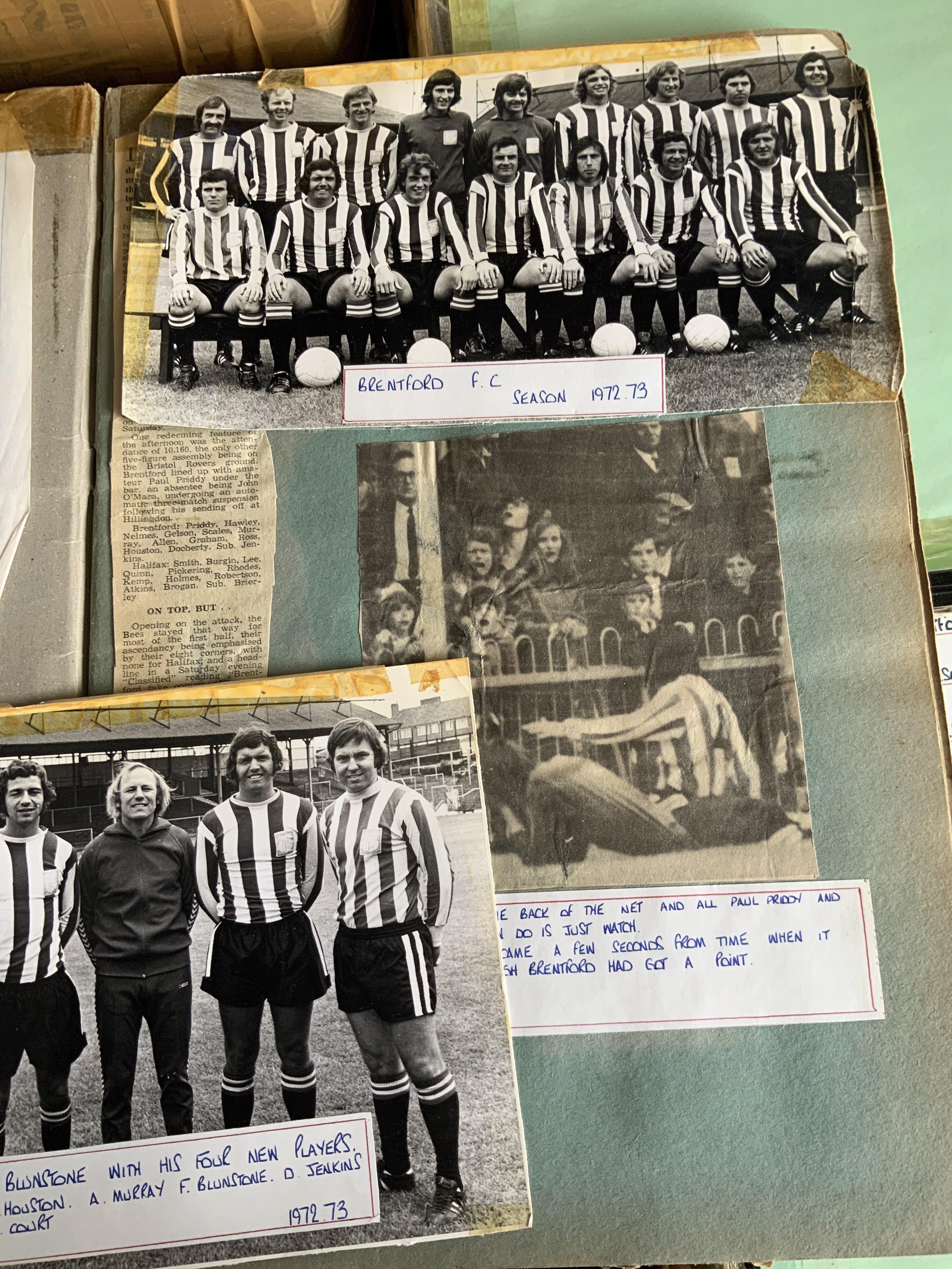 Brentford Football Scrapbooks: From 70/71 to the late 80s with mainly cuttings all dated in order. Includes some photos. (31)