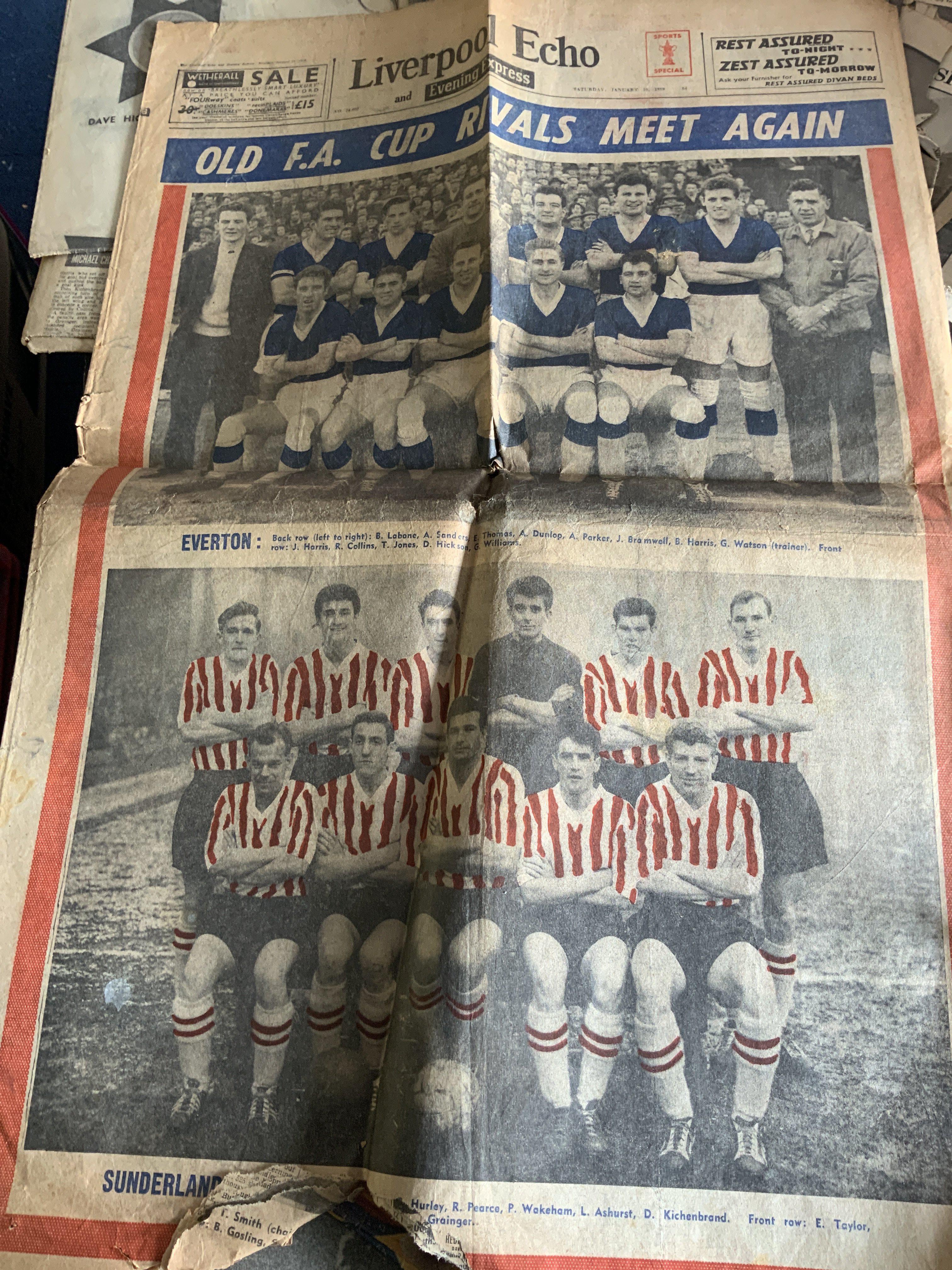Merseyside Football Newspapers: Everton and Liverpool covered with Liverpool Echo, Liverpool Evening Express and national press. Includes many big match. Quantity with instructions to sell.
