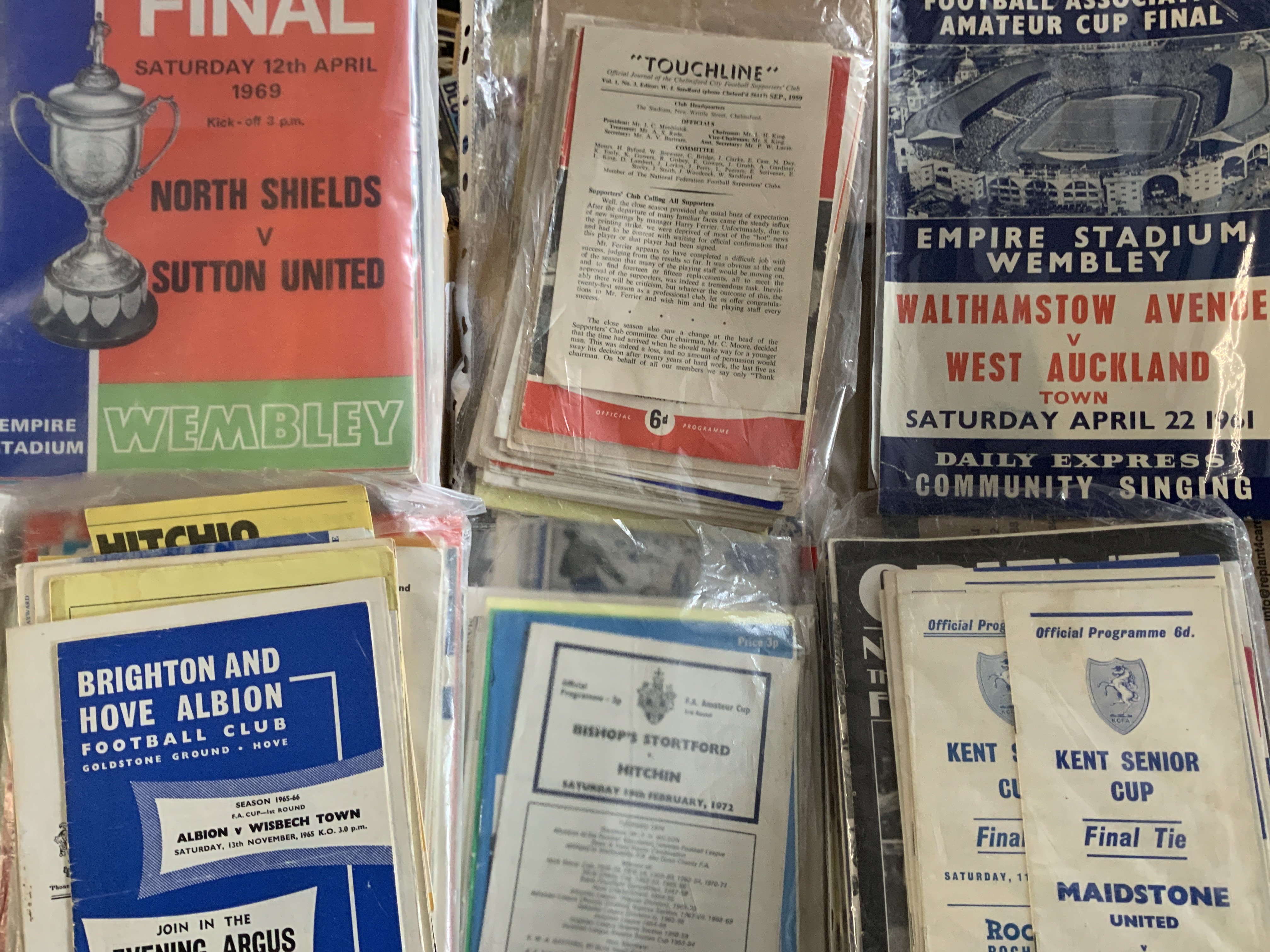 Non League Football Programmes: From the 1950s onwards in good condition to include some first and last seasons. (155)