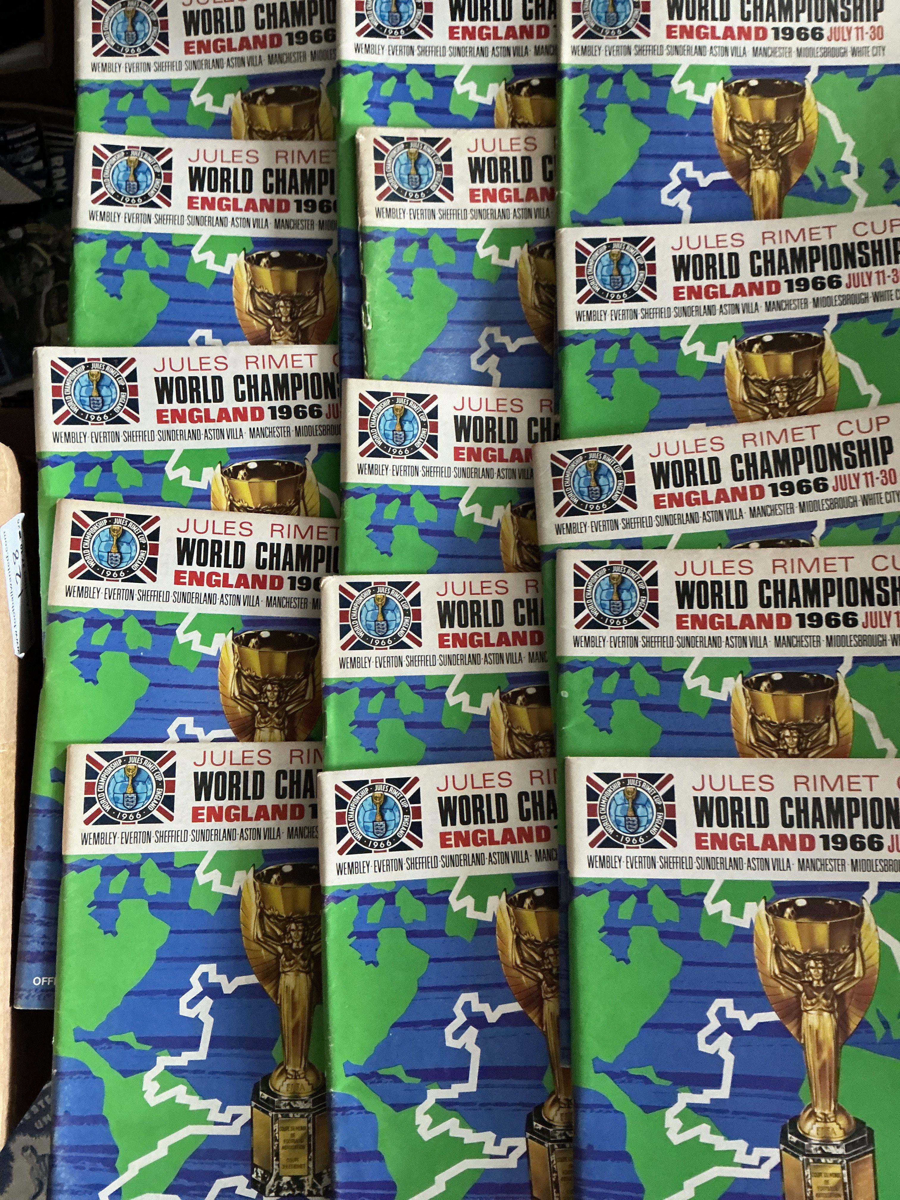 1966 World Cup Tournament Football Programmes: Excellent condition official tournament programmes with 7 unwritten. (15)