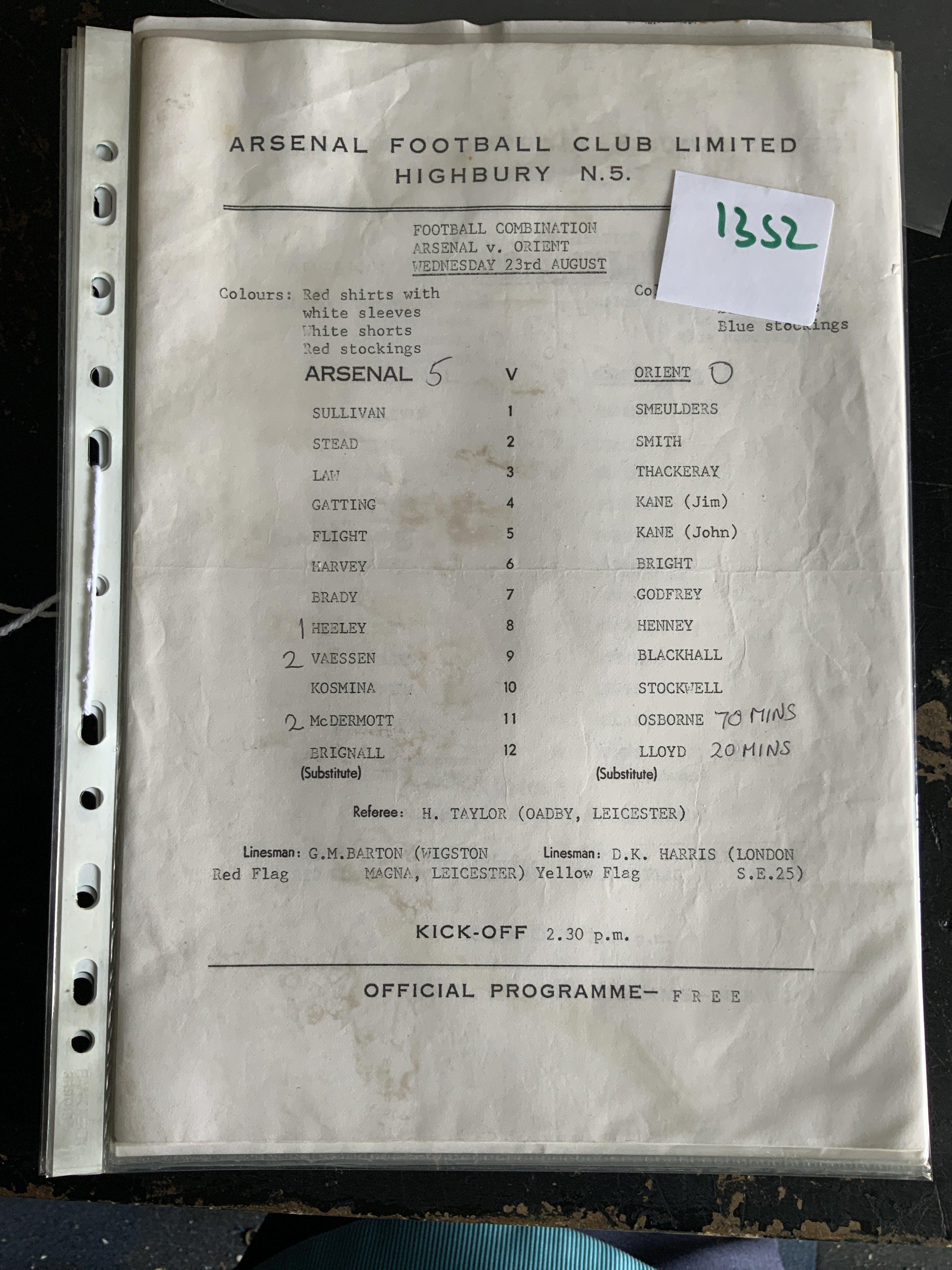 Arsenal 78/79 Reserves + Youth Football Programmes: Probable complete set of Football Combination sheets plus a Youth Cup, 2 x SJFC and an Islington v South London Schools. (22)