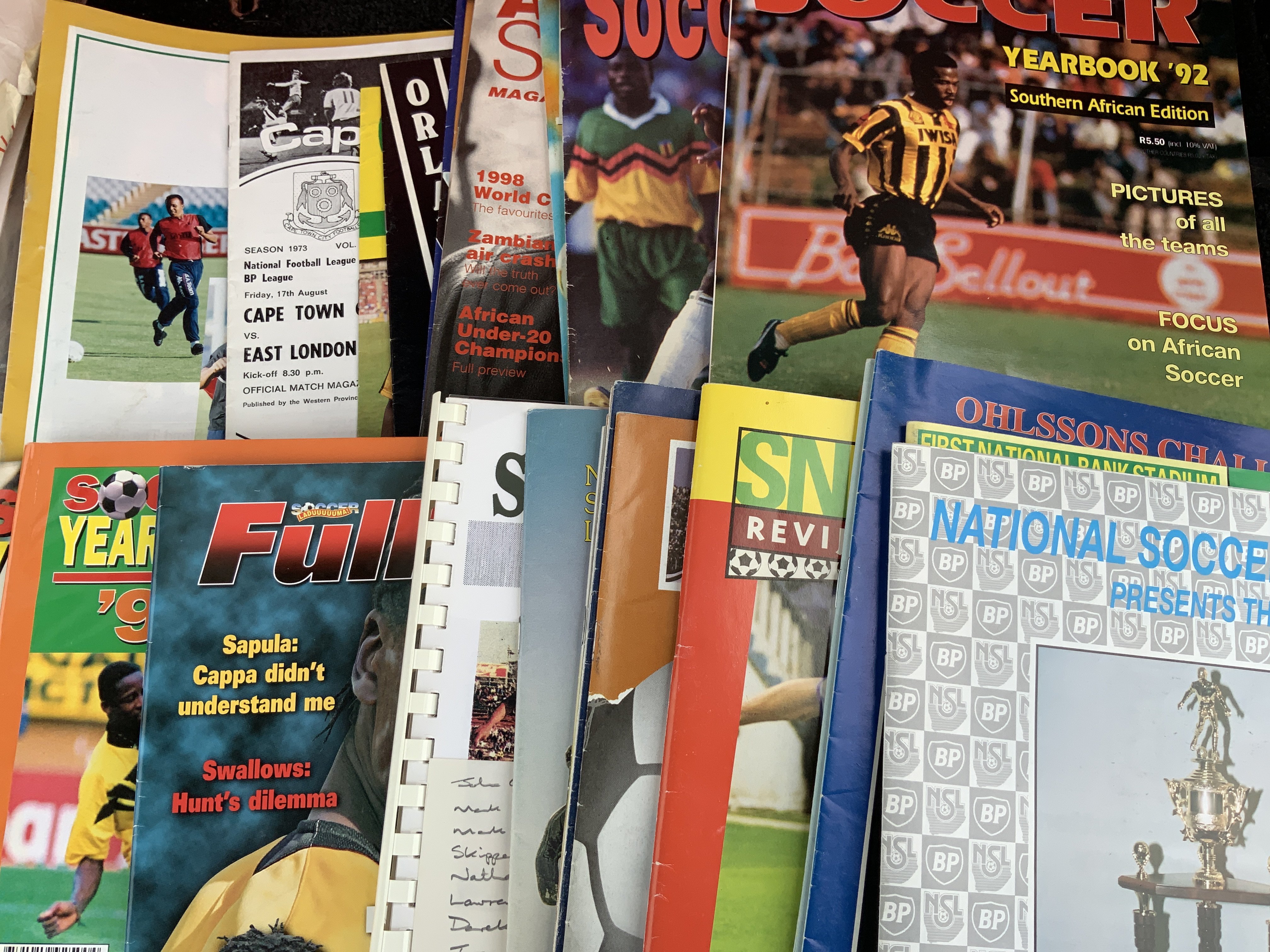 South African Football Programmes + Memorabilia: Includes yearbooks and other publications. Very good with instructions to sell.