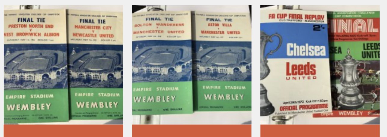 FA Cup Final Programme Collection: Stunning condition complete run from 1954 to 1990 including all replays. (est 40)