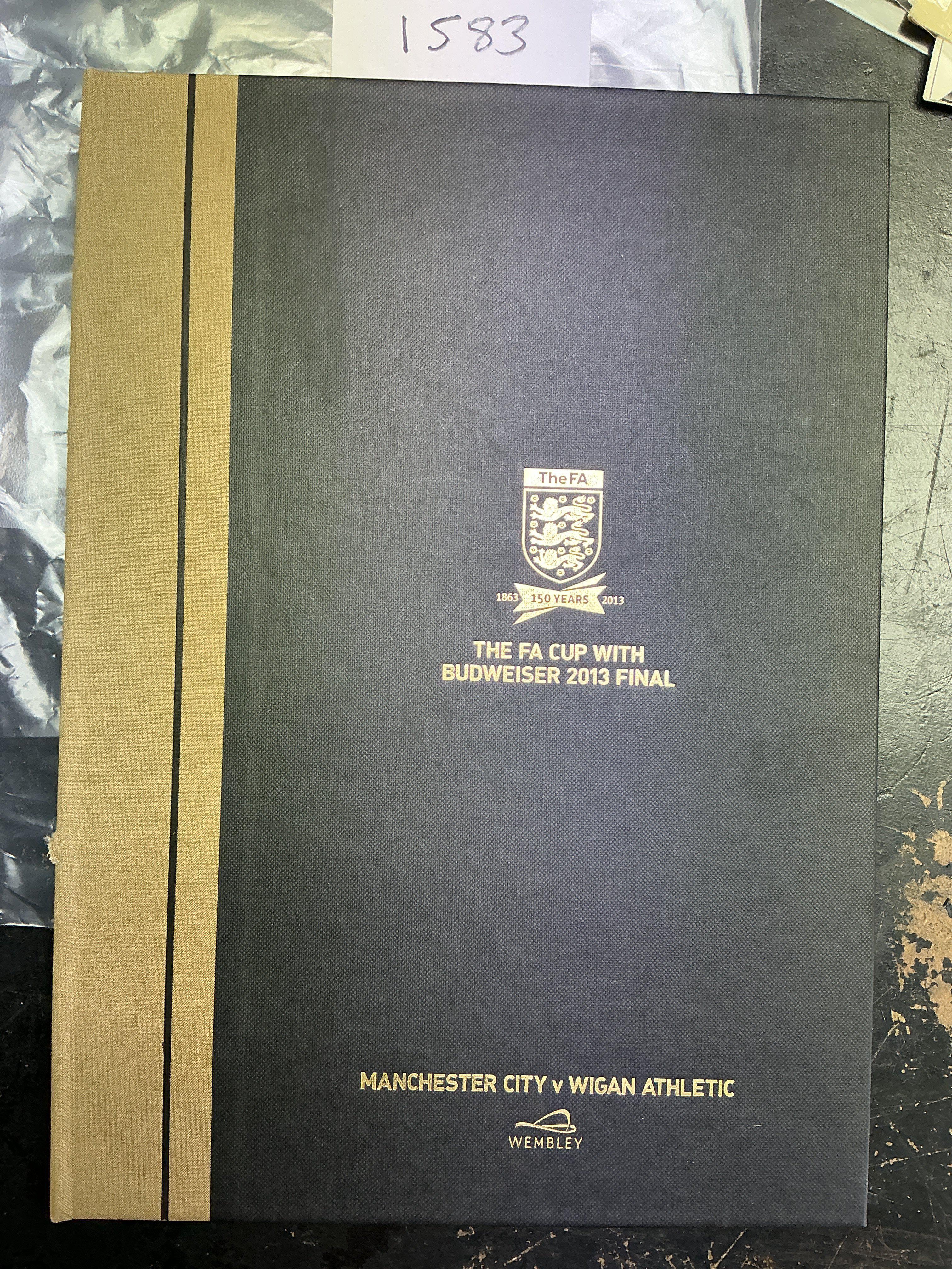 2013 Hardback FA Cup Final Football Programme: Manchester City v Wigan Athletic limited edition 1594/2200. Excellent condition Club Wembley issue.