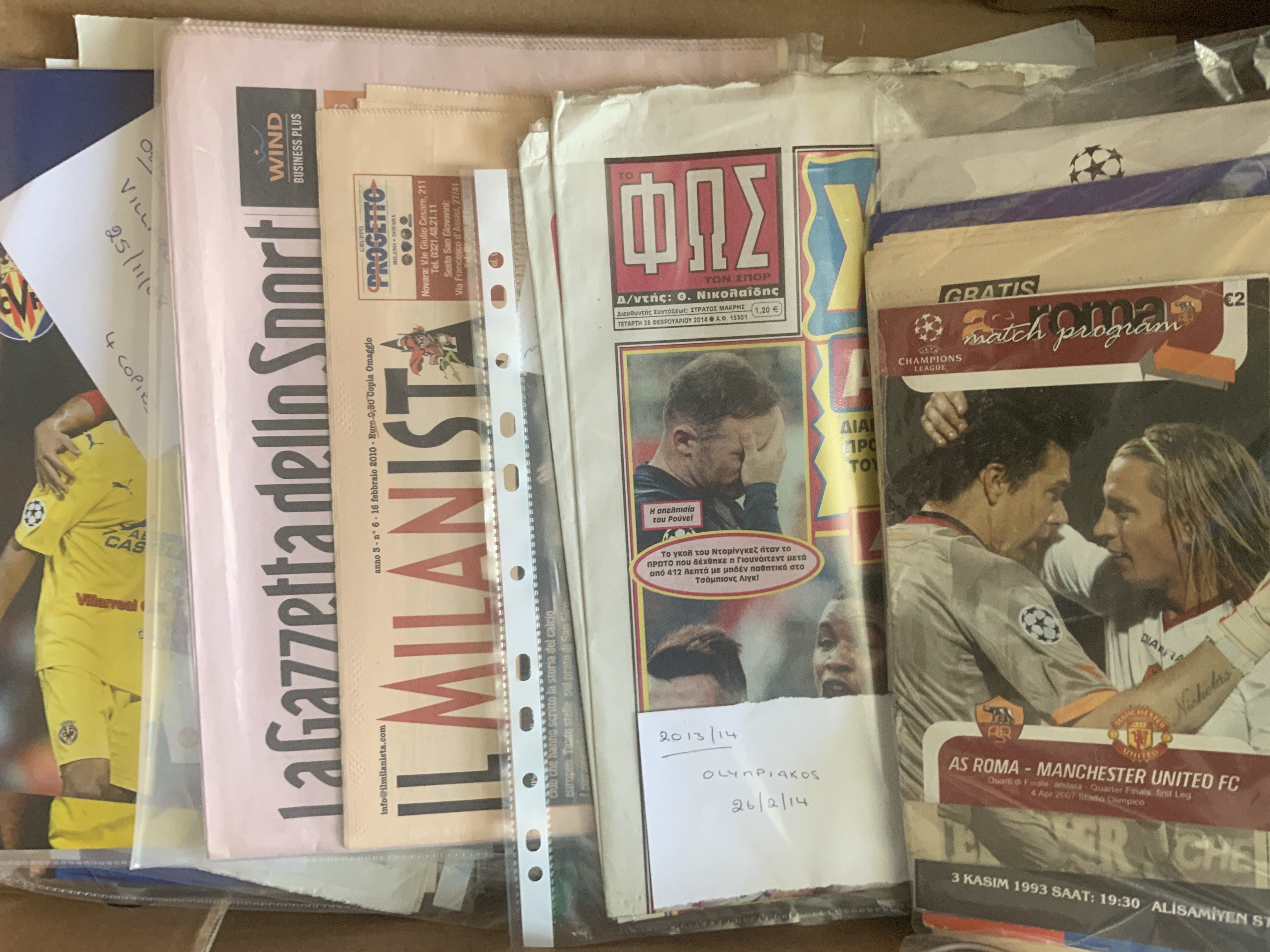 Manchester United European Away Football Programmes: Over 60 modern away programmes in excellent condition.