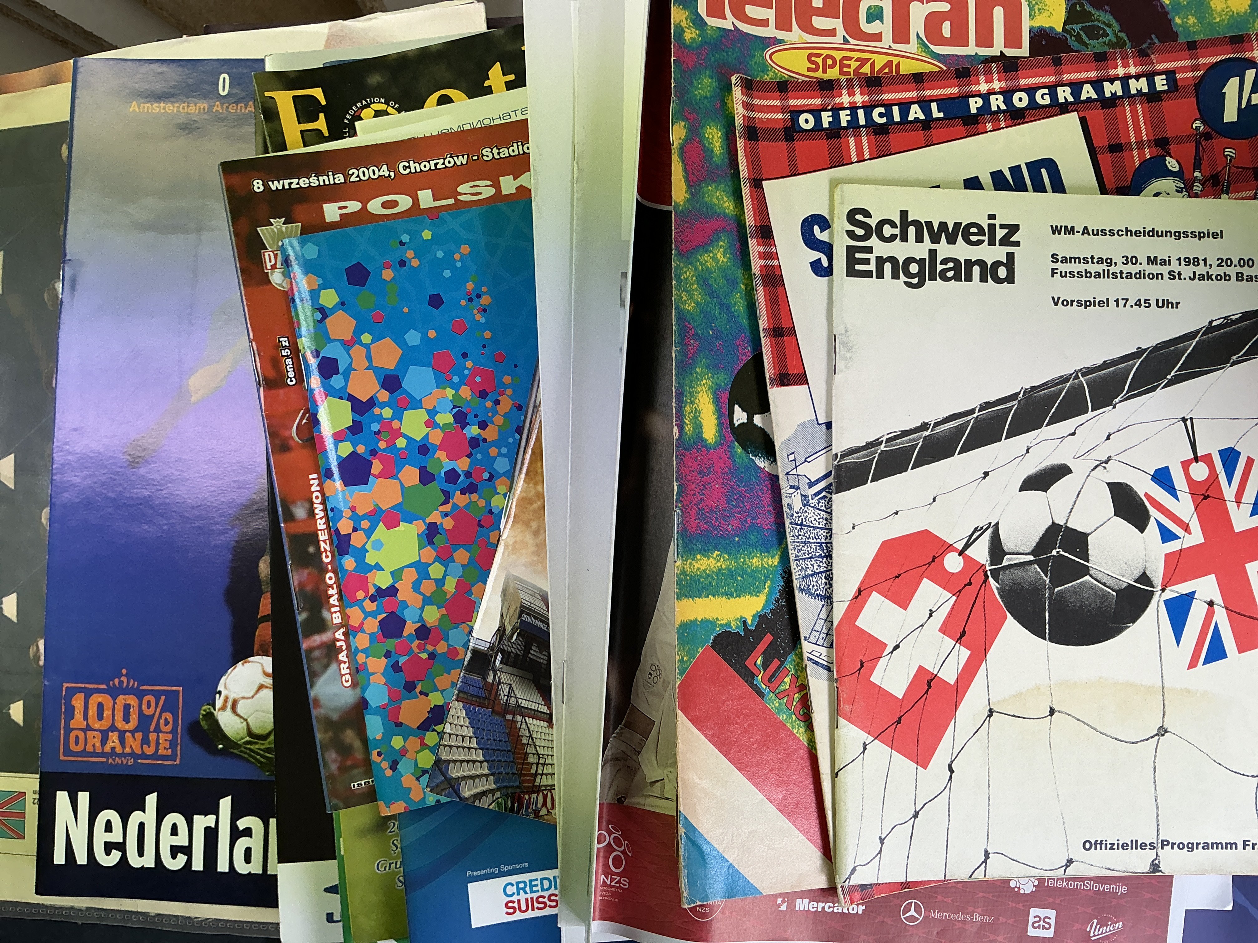 England Away Football Programmes: Mainly modern excellent condition programmes. (Est 50)