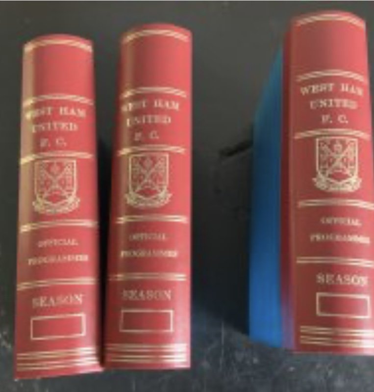 West Ham 1960s Home Football Programmes: In 3 official binders from 65/66 to 69/70 inclusive of first team homes. Mainly good. (5 seasons)