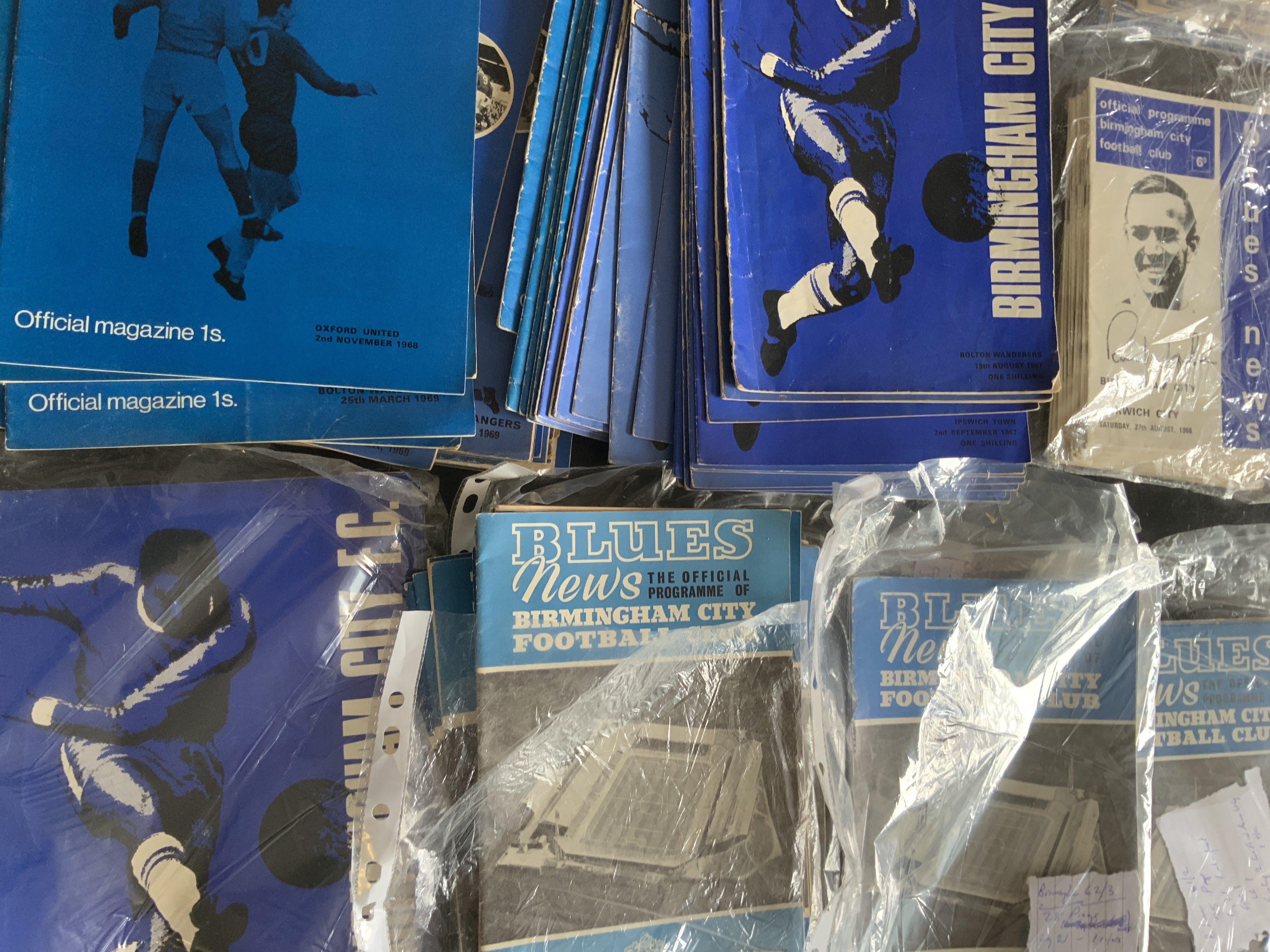 Birmingham + Aston Villa Home Football Programmes: Birmingham has 6 complete or near complete sets from the 60s and further 60s + 70s. Aston Villa has a set of 62/63 and a few early 70s. Instructions to sell. Very good. (box)
