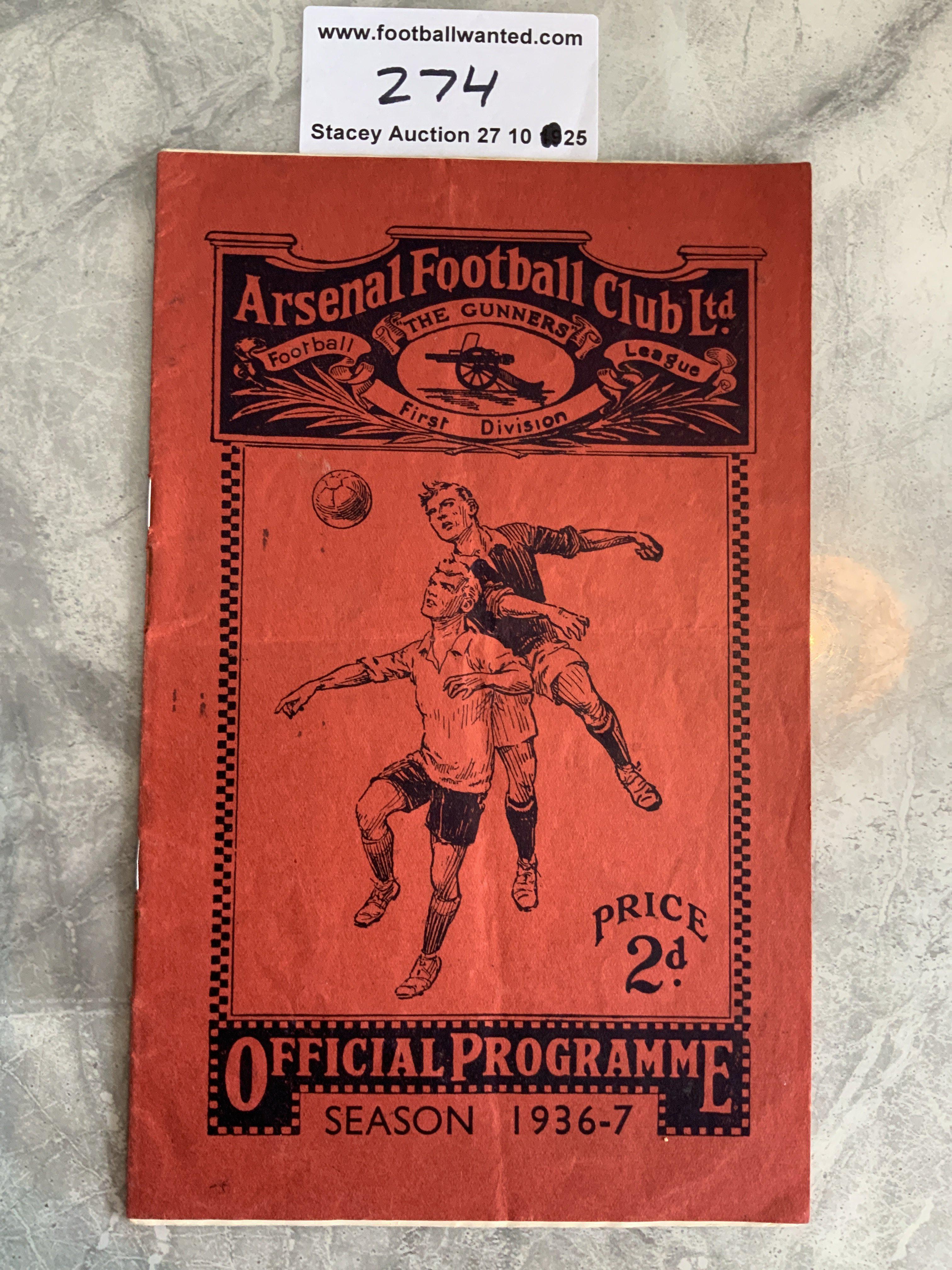 1936 England v Hungary Football Programme: Full International played at Arsenal. Good condition with slight folding but no team changes. Staples replaced.