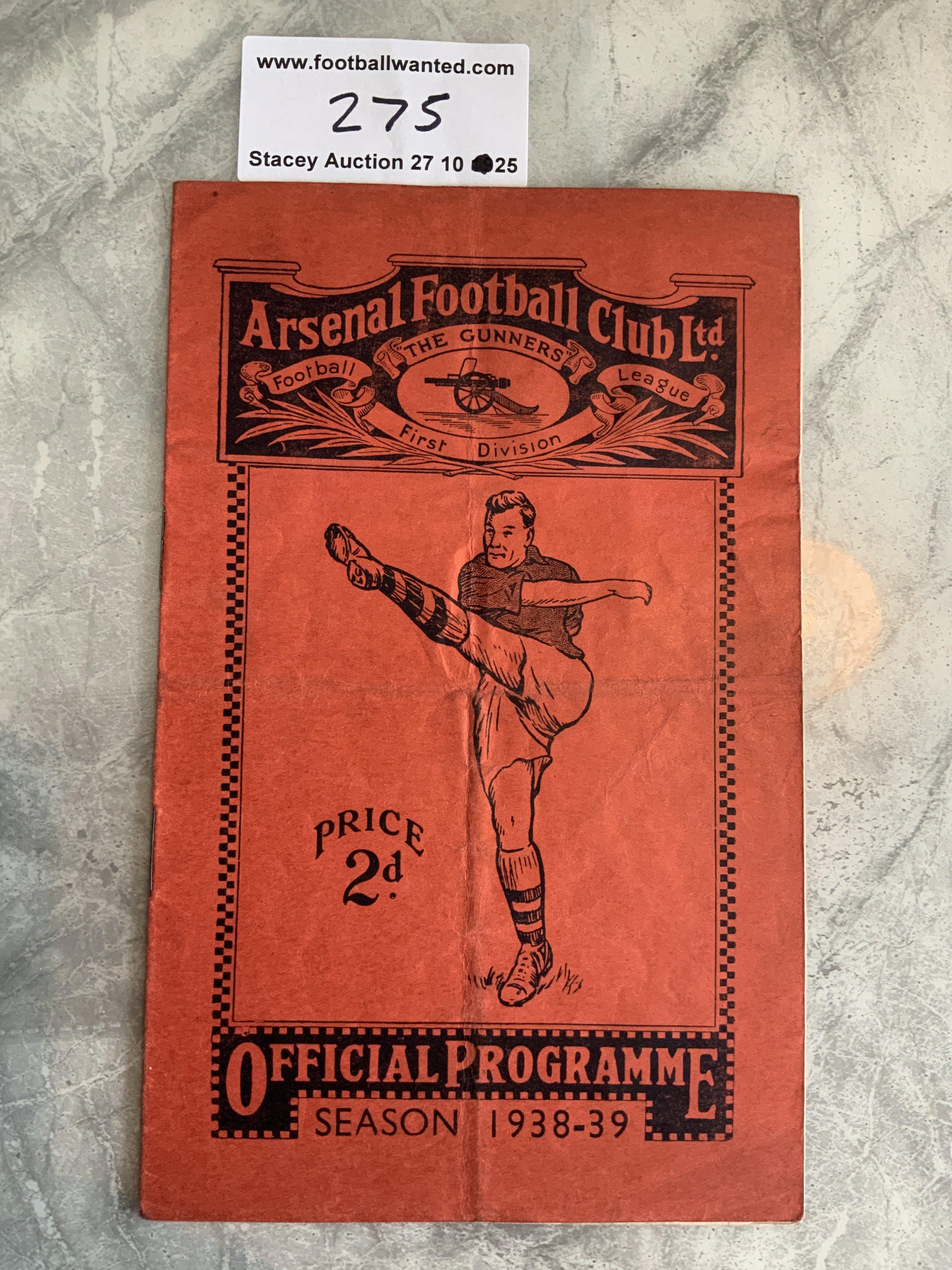 1938 England v Rest Of Europe Football Programme: Full International played at Arsenal. Good condition although light bleeding inside from red covers. Slight fold but no team changes.