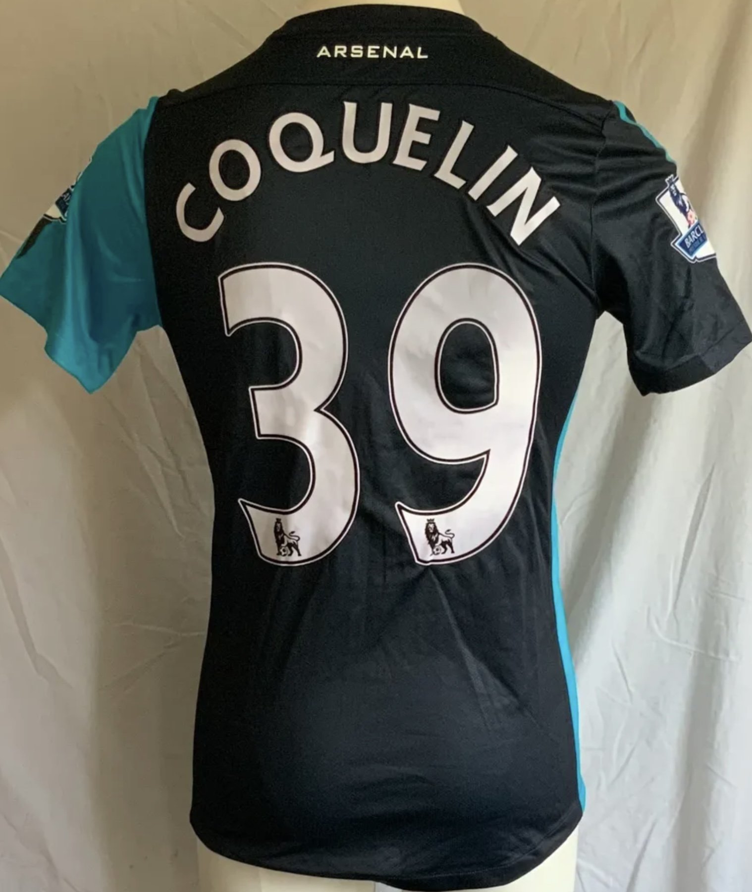 Arsenal 2011 - 2012 Match Issued Football Shirt: Away short sleeve Nike shirt issued to Coquelin in size medium. Good condition.