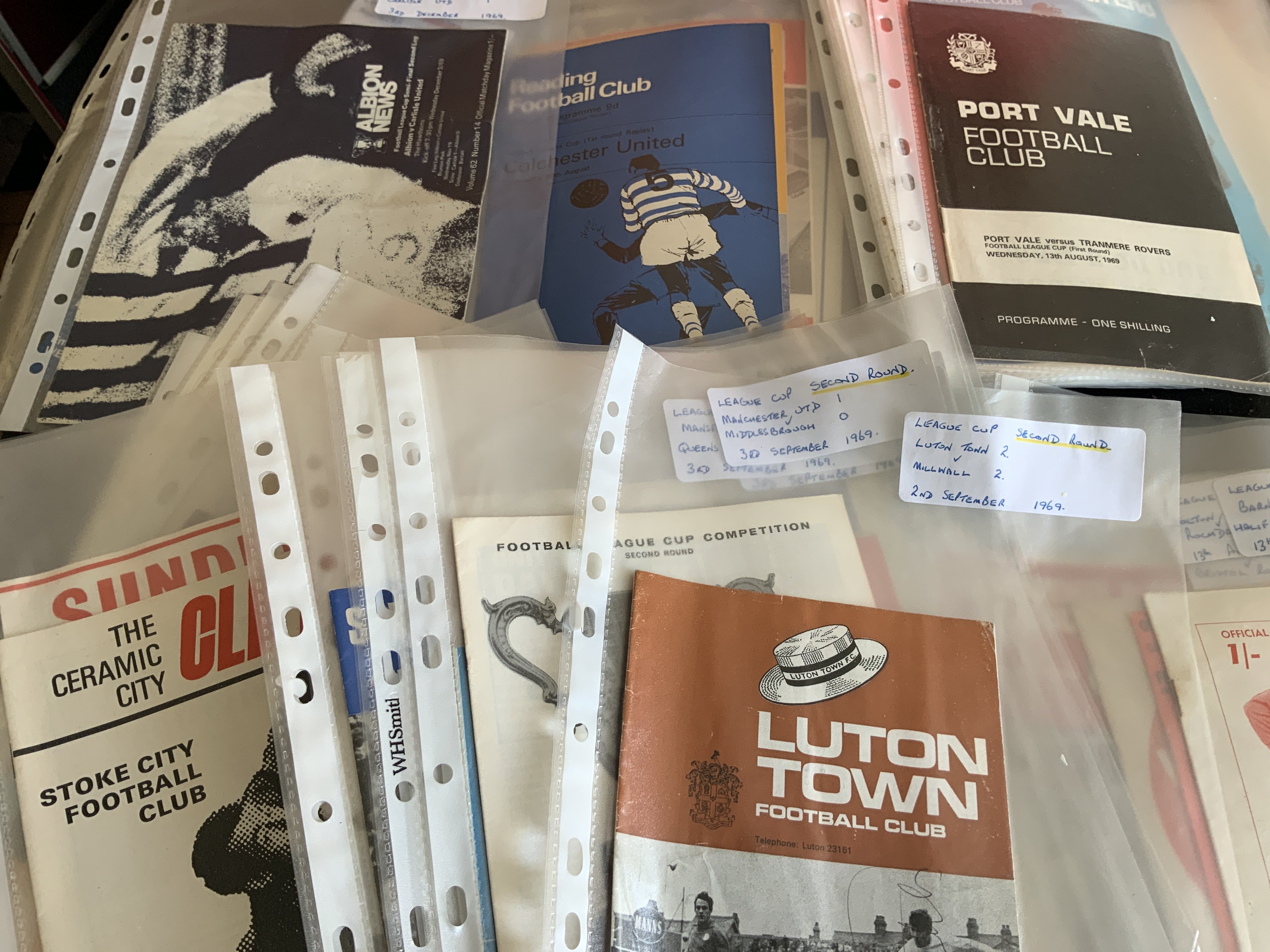 69/70 League Cup Full Run Of Football Programmes: Every match played in the competition from first round through to the final in which Man City beat West Brom. Unchecked list of programmes from collector online. This was the first season all 92 clubs participated. (100+)