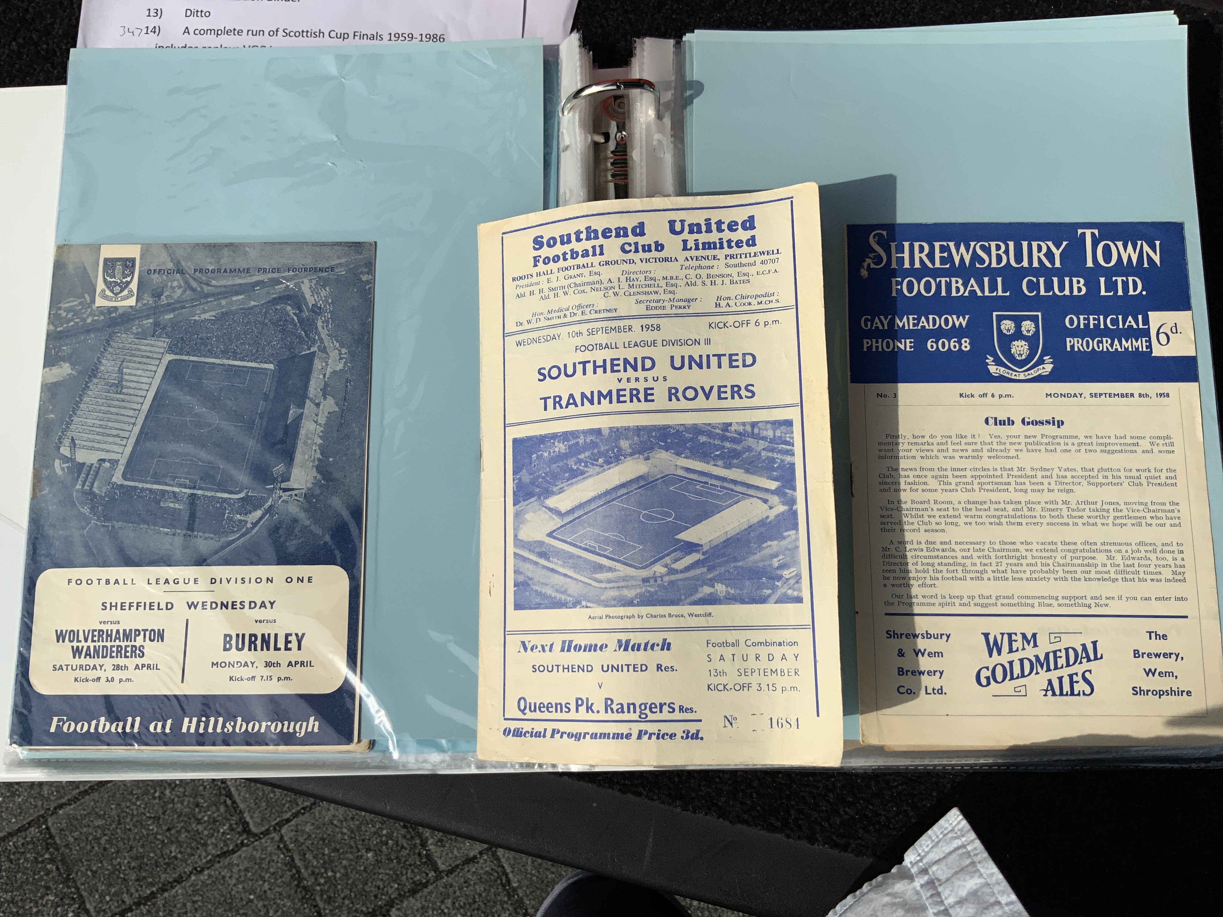 1950s Football Programmes: Folder containing mainly mid to late 50s programmes from collection of home teams R to Y. Includes Reading Watford Walsall Southampton and Rotherham. (est 80)