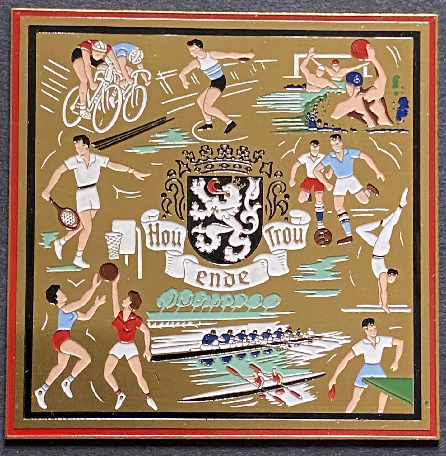 John Lyalls 1958 West Ham Youth Tournament Boxed Plaque: Front of box has the words International Sport Festival Gent 1958. Attractive plaque inside awarded to all West Ham players. They got through to the final and drew with Torpedo Moscow in the final with the game decided in the Russian teams favour based on corner kicks.