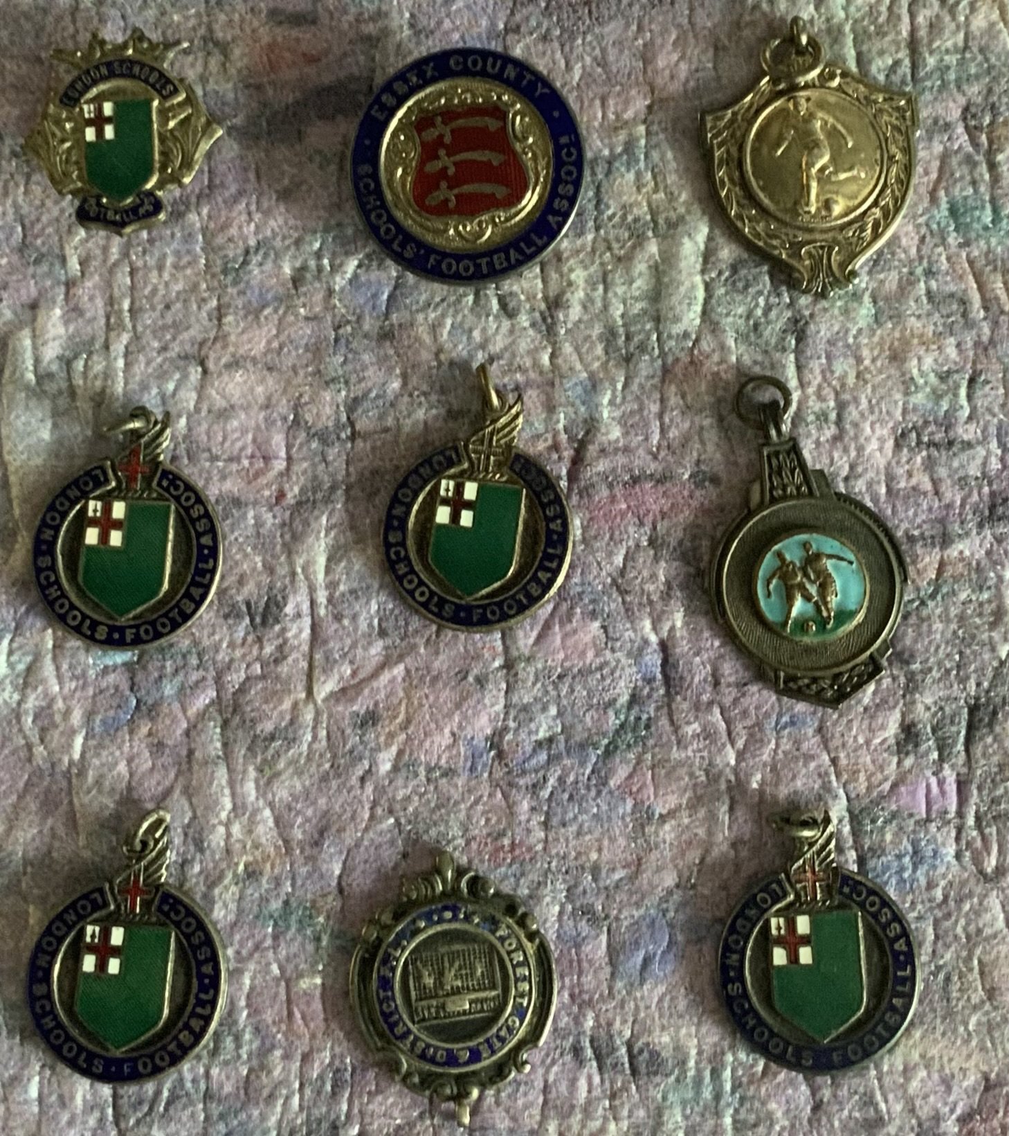 Ron Boyce West Ham Medals: A selection of of medals from Ron Boyce junior/ youth career. Nine medals of which five have engraving to reverse. Good condition (9).