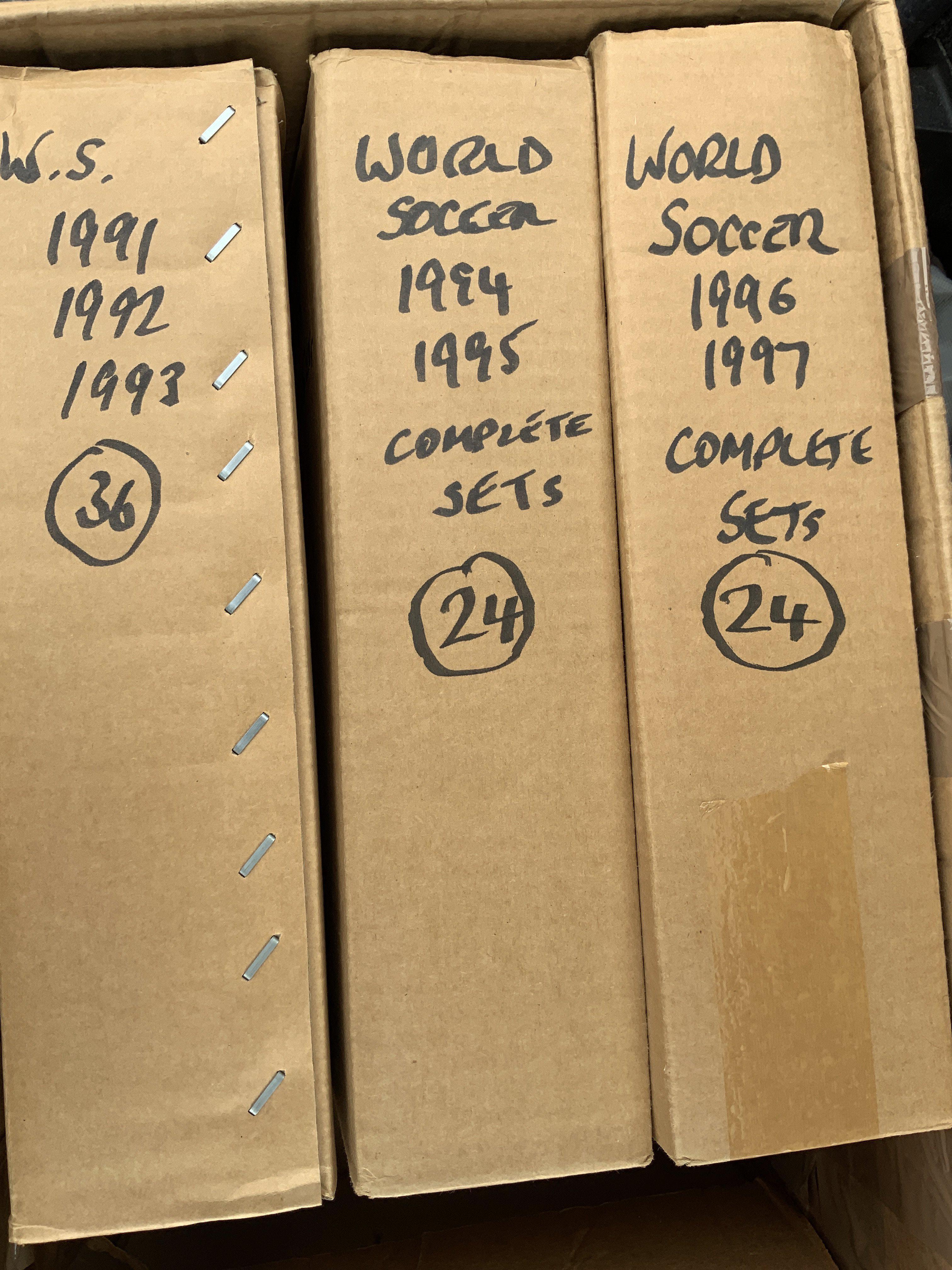 1991 - 1997 World Soccer Football Magazines: Seven complete sets of the monthly magazine. Very good. (84)