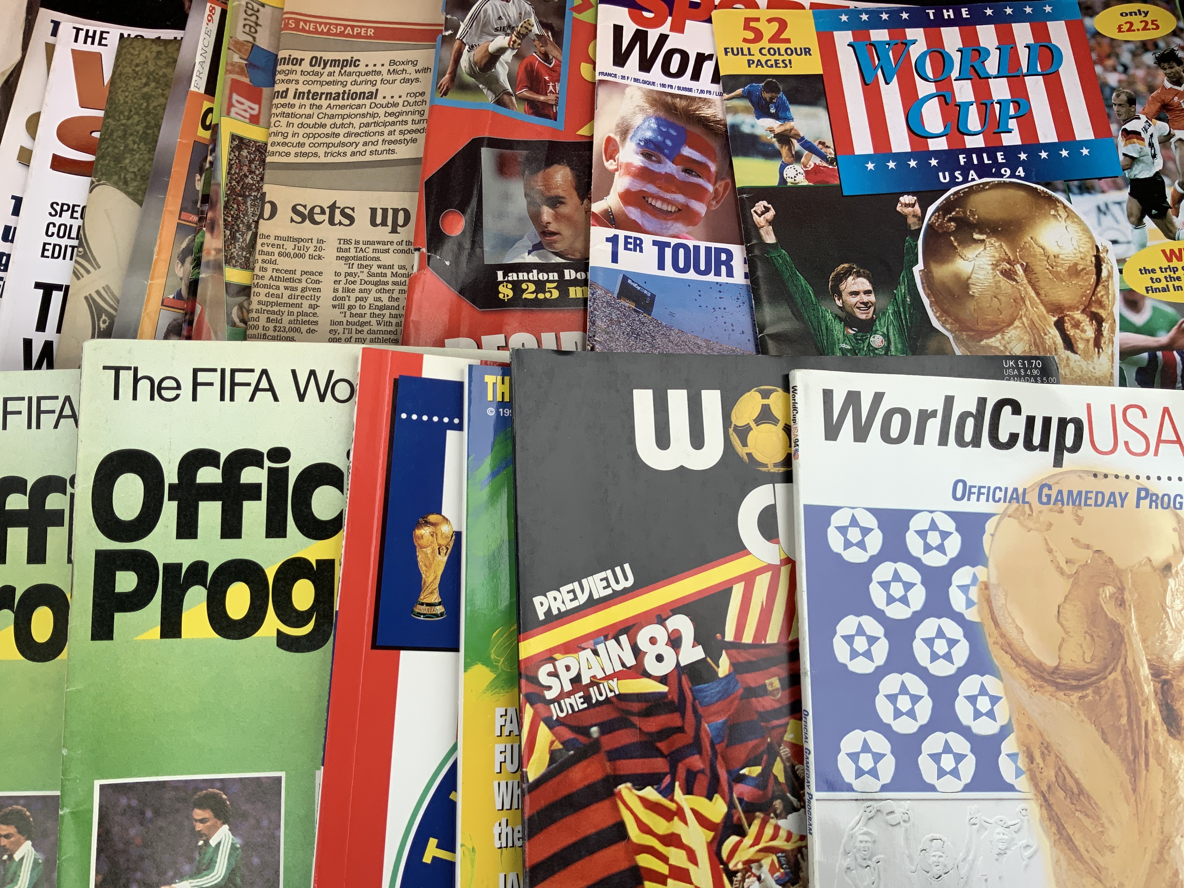 World Cup Football Programmes + Memorabilia: Programmes from 1982 1990 1994 along with other publications. Instructions to sell.