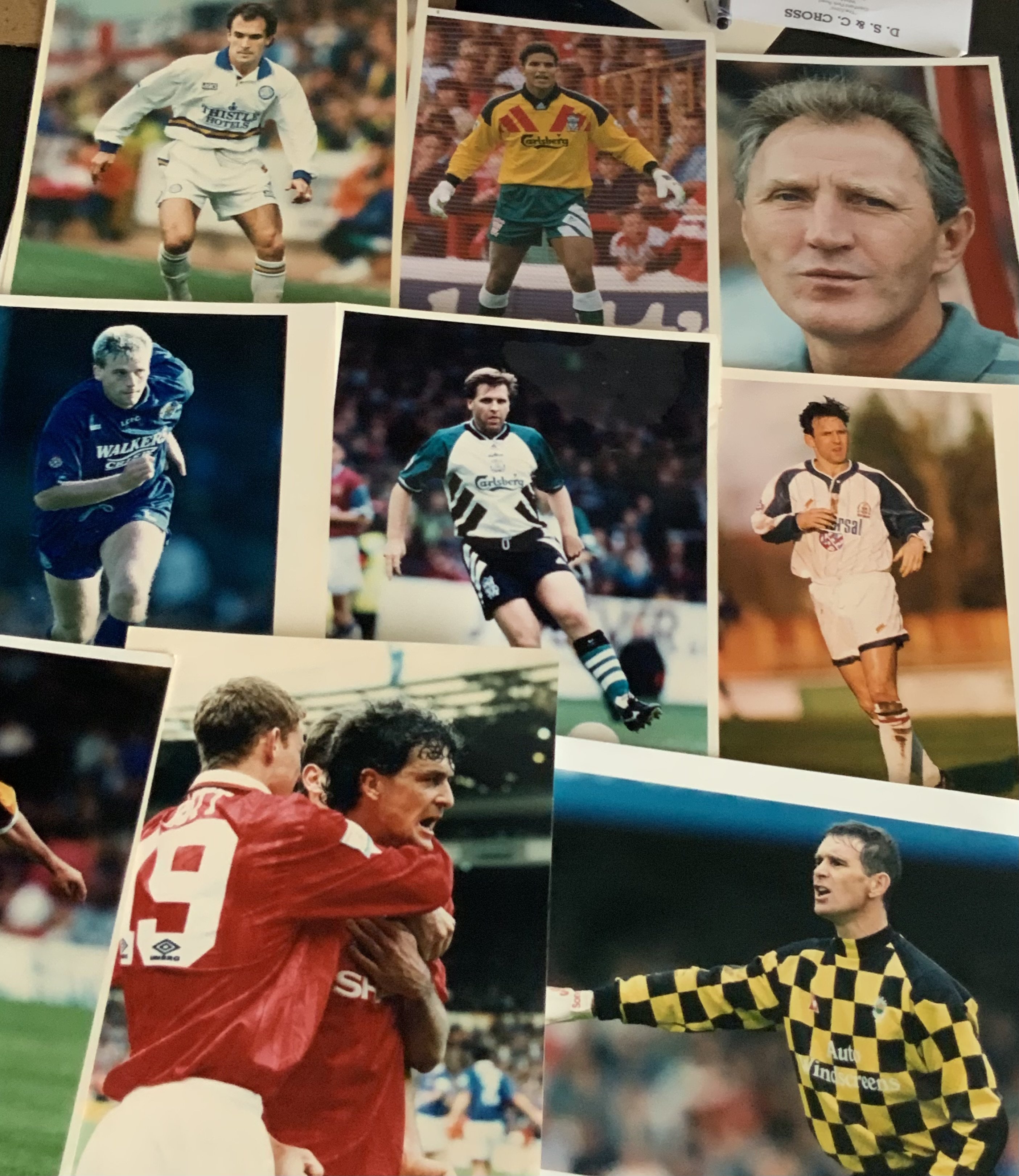 1990s Football Press Photos: Teams I-N. All 10 x 8 colour photos with press stamps to rear. Often match action including Manchester United and Notts Forest. Good condition. (115)