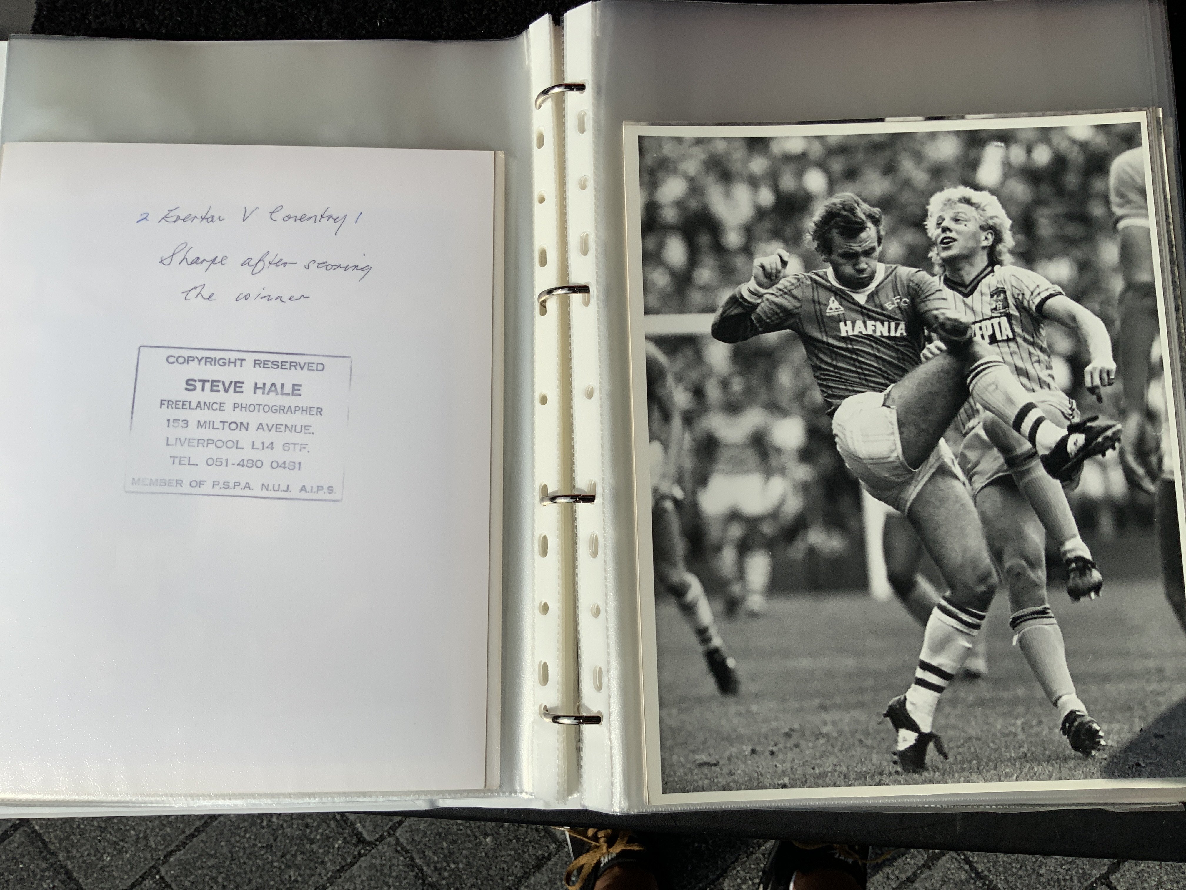 Everton Football Press Photos: Early 80s large photos of match action with press stamps and sometimes annotations to rear. (est 100)