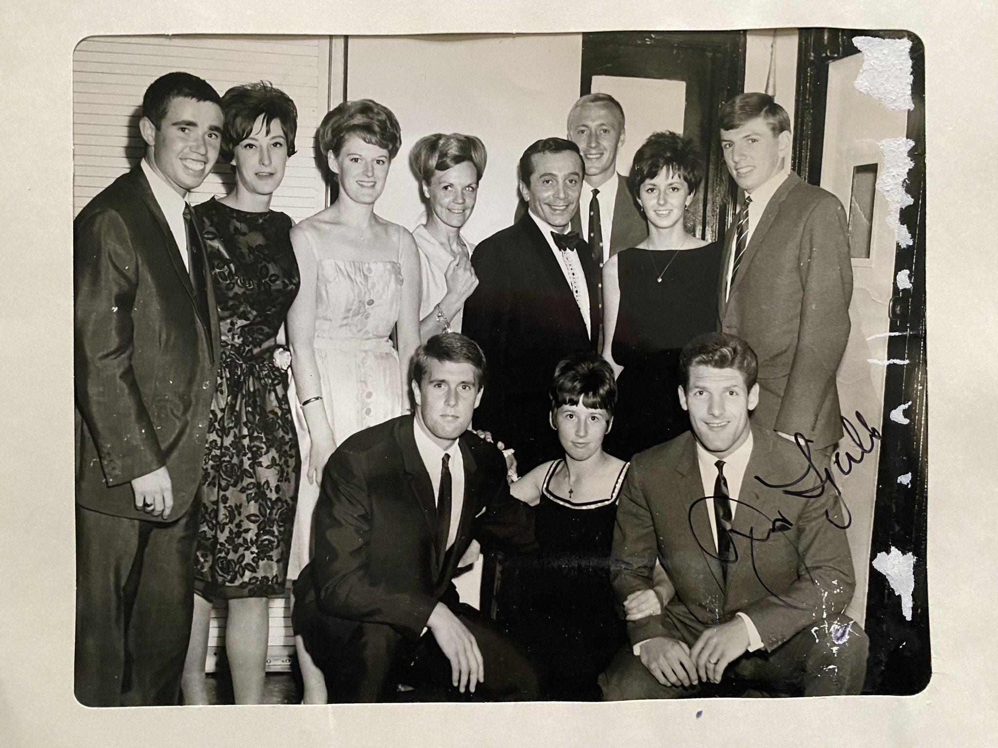 John Lyalls West Ham 1963 USA Tour Signed Photos: Taken in New York at the COPA Lounge. One with team mates and a further with their wives both signed by Lyall. (2)