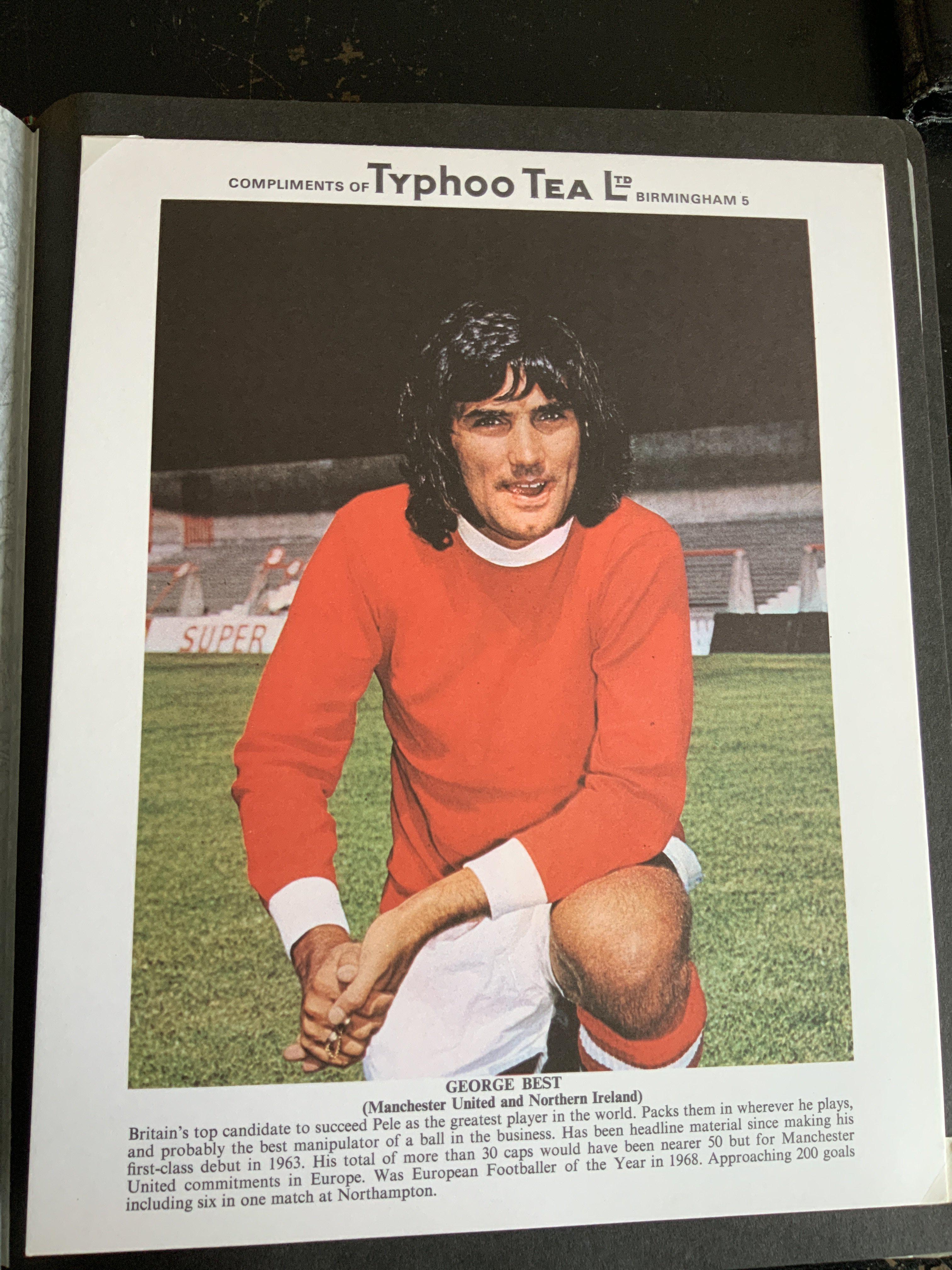 Typhoo Tea Complete Football Cards: Excellent condition housed in collectors binder consisting of all 24 in the 1973 set of footballers. (24)