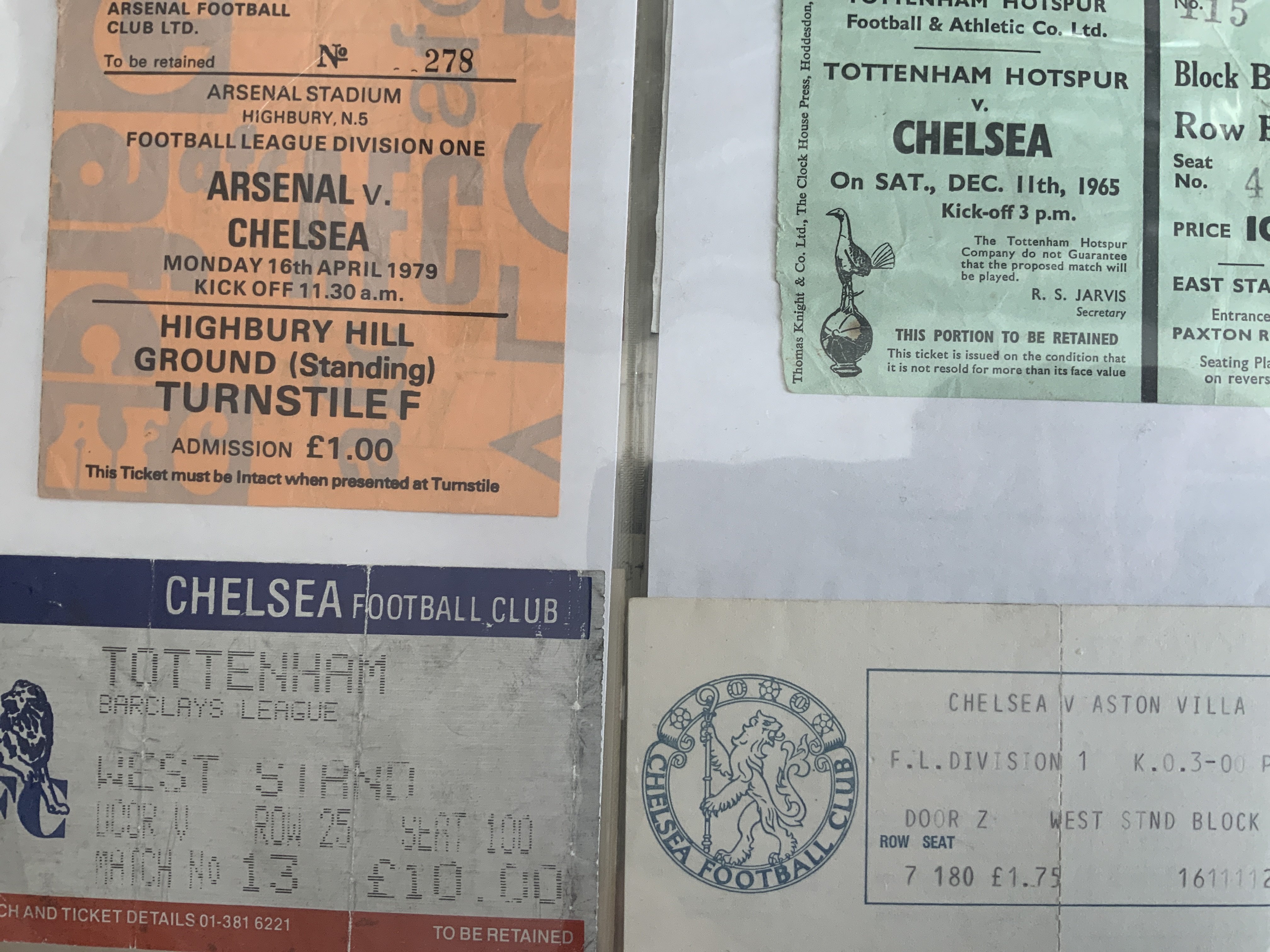 Chelsea Football Tickets: Folder containing nearly 80 tickets mainly from the 80s onwards of home and away.