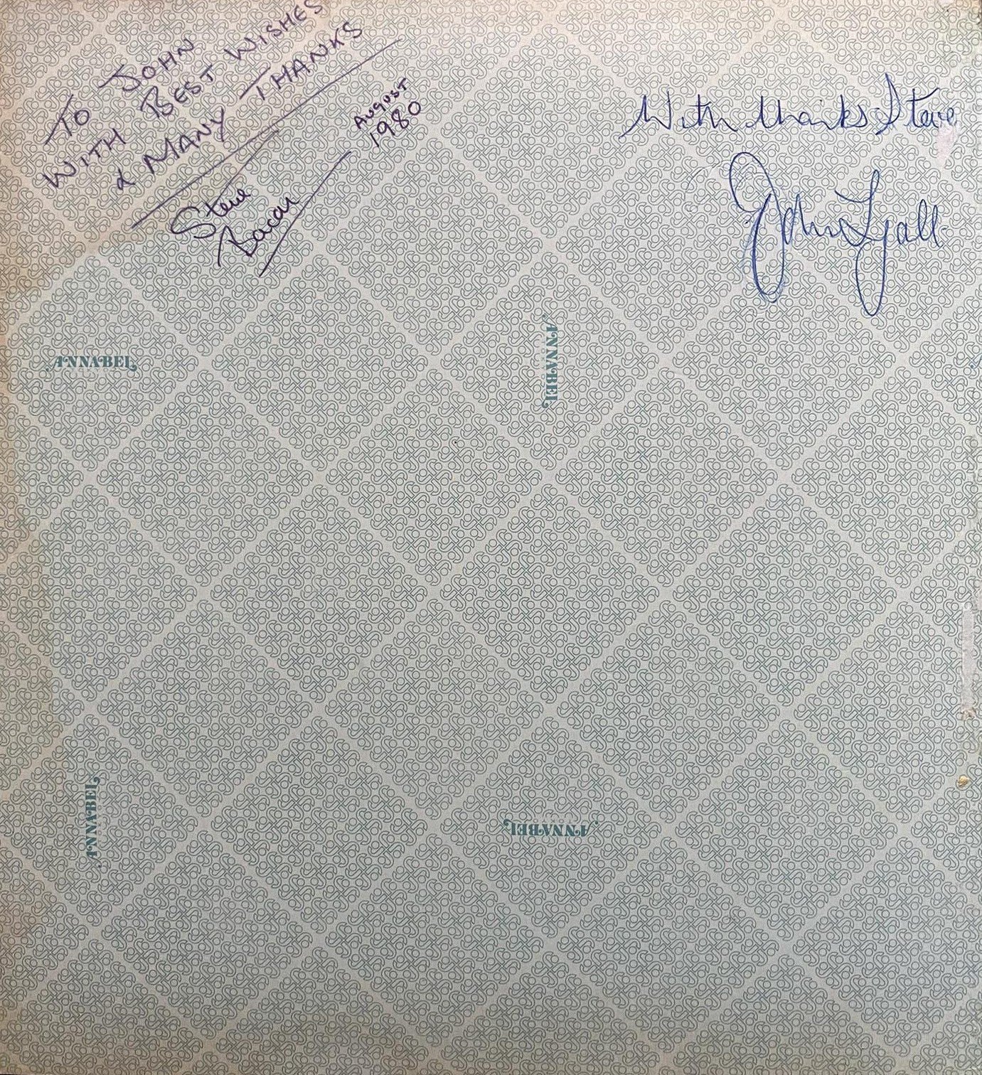 John Lyalls Club Issued 1980 FA Cup Final Photograph Album: Issued to players and management and not commercially available. Contains 17 black and white photos of the day. Inside cover states To John best wishes and many thanks Steve Bacon August 1980. Steve was West Hams official photographer. Additionally it states with thanks Steve and is hand signed by Lyall.