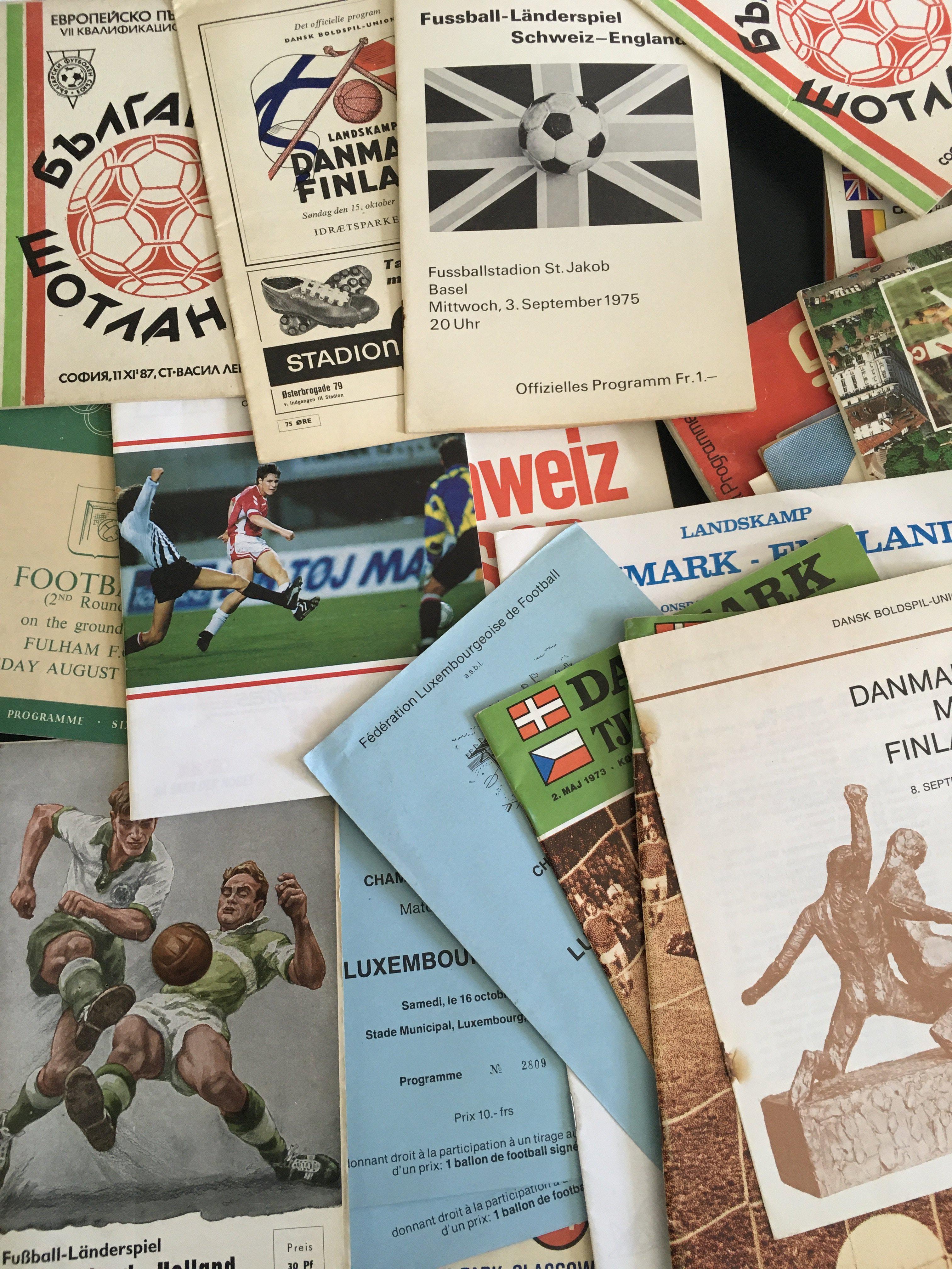 International + Semi Final Football Programmes: Many of the Internationals do not include the home nations and are from the 50s onwards but include 1948 Gt Britain v France Olympics. Semi finals from many competitions including League Cup, FA Cup and much more. Good with duplication. (est 150)