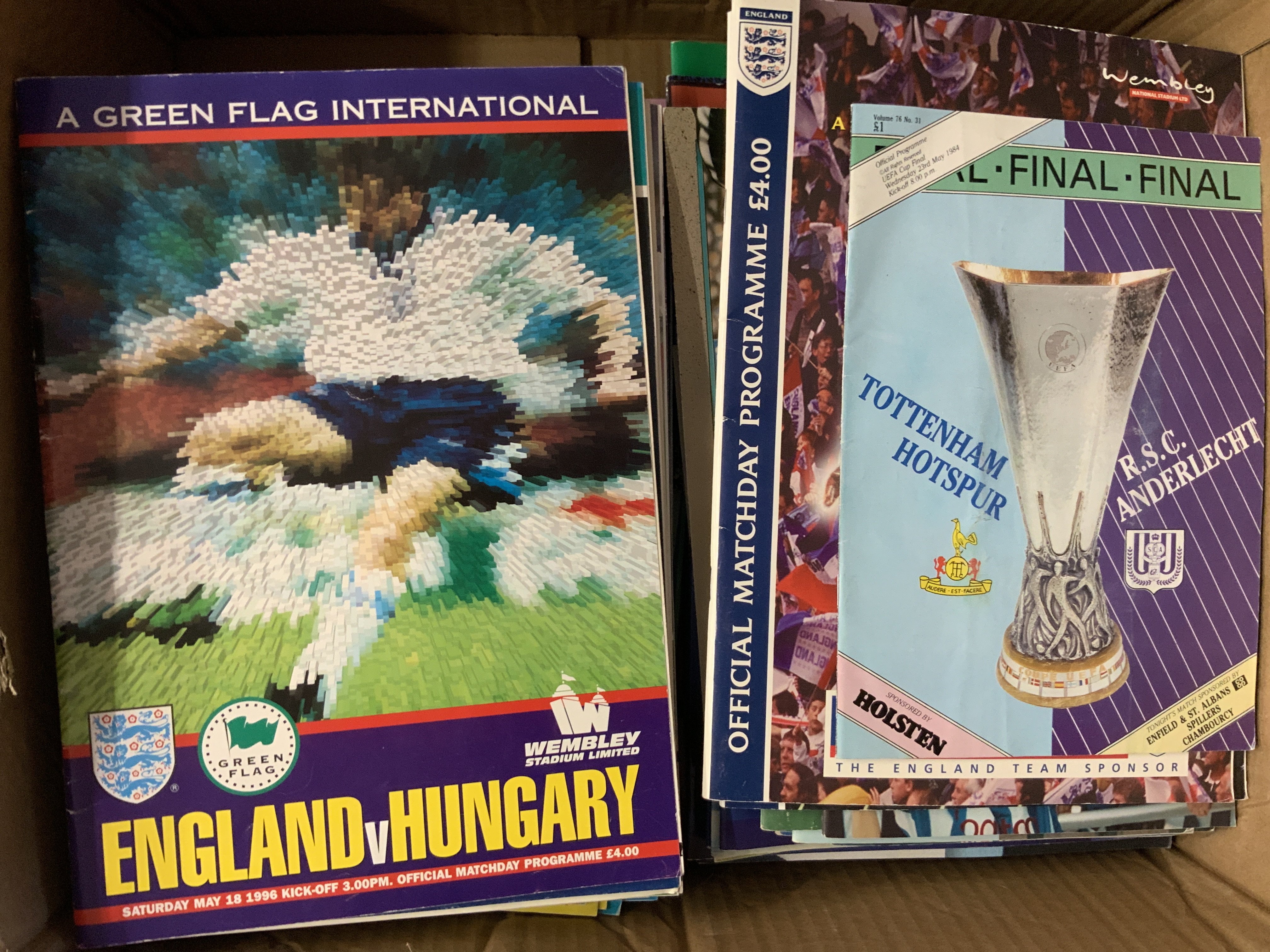 Big Match Football Programmes: Mainly large size to include Cup Finals, Charity Shields, Internationals, Friendlies, European and more. (116)