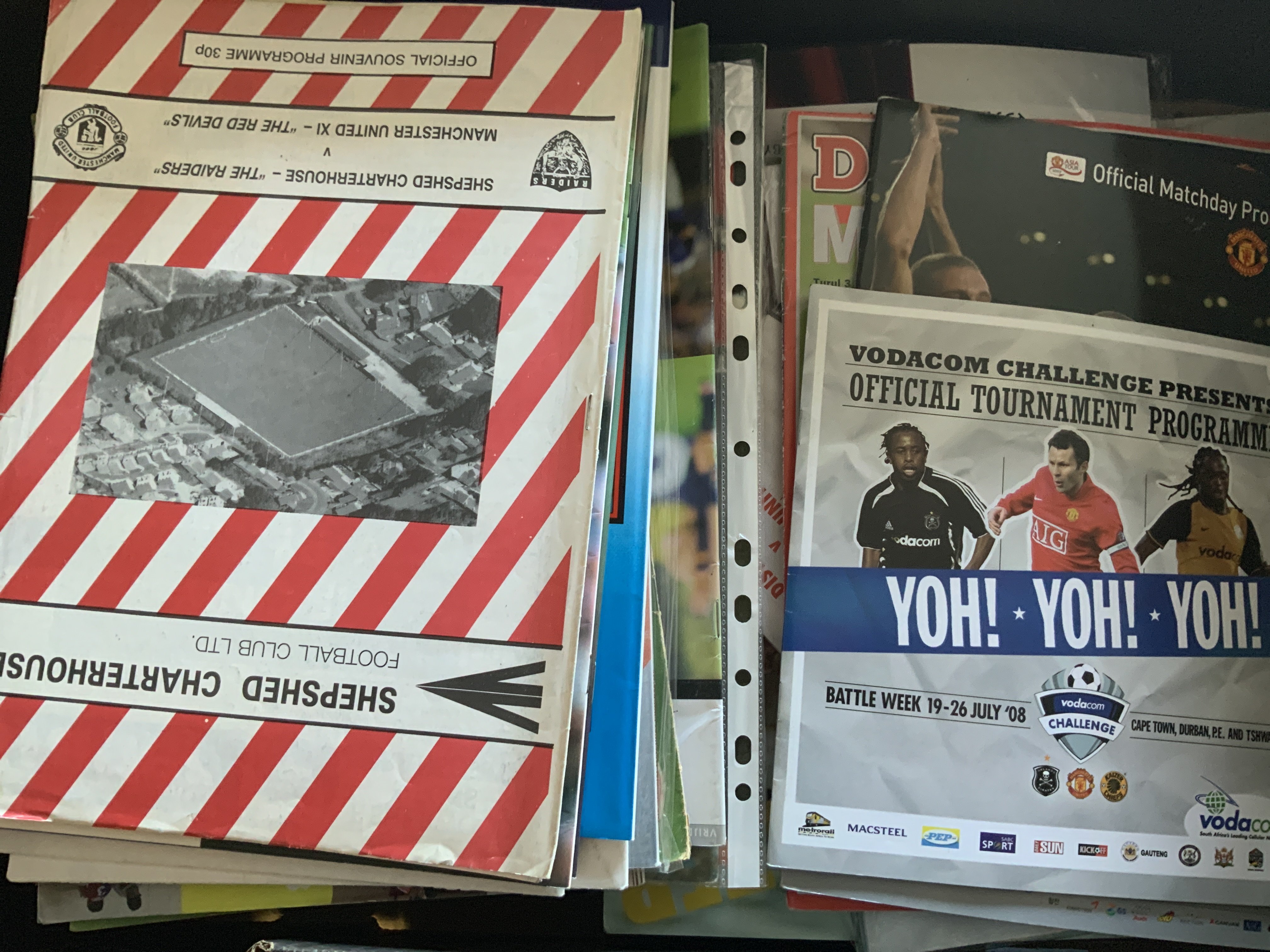 Manchester United Away Friendly Football Programmes: Matches played in Ireland, New York, Thailand, South Korea, 2003 2005 2013 Asia Tour and much more. Large box.