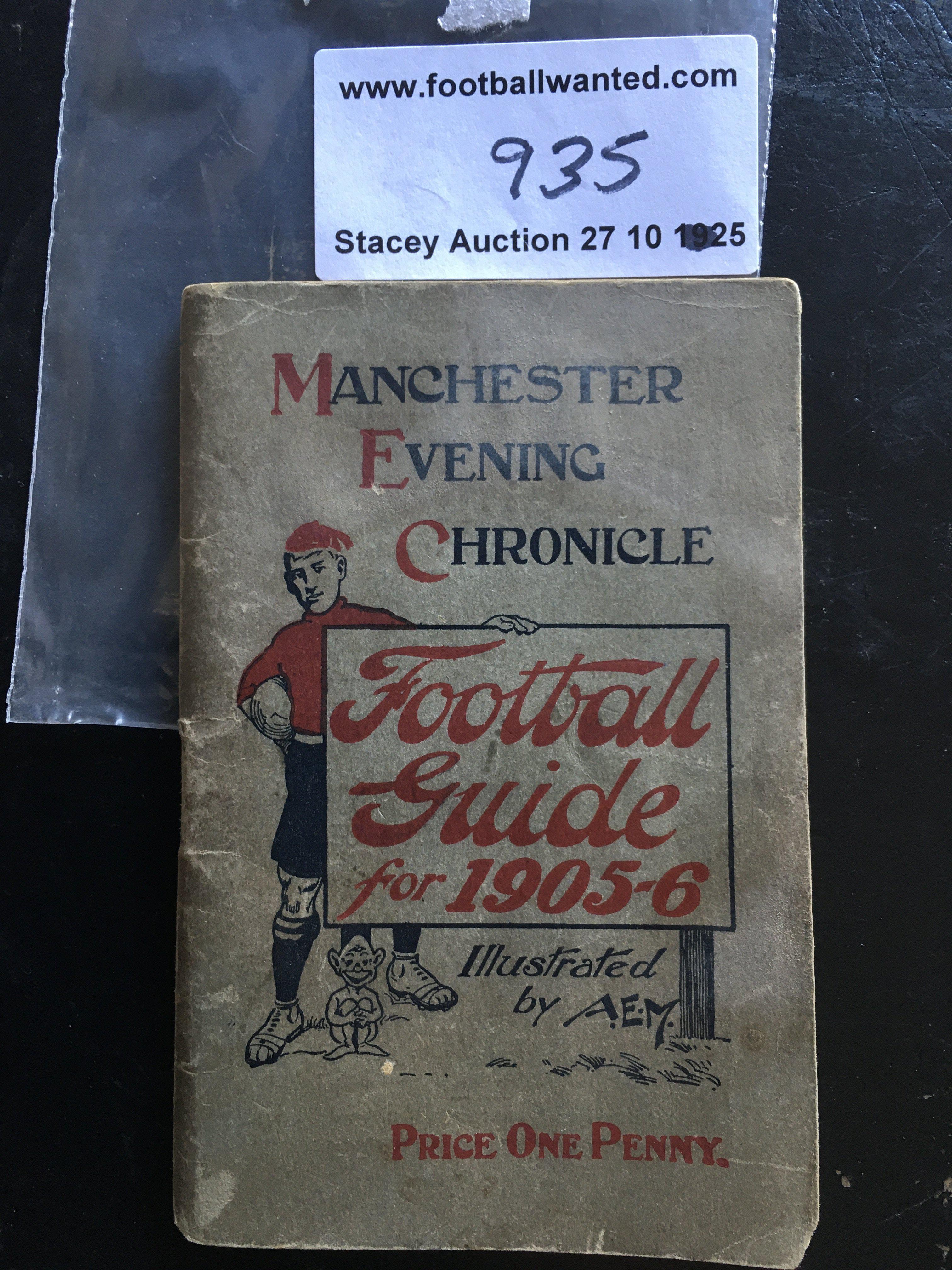 1905 - 1906 Manchester Football Guide: Manchester Evening Chronicle pocket football guide in excellent condition with around 50 pages covering all fixtures from the first division to Northern League Lancashire Combination and much more.