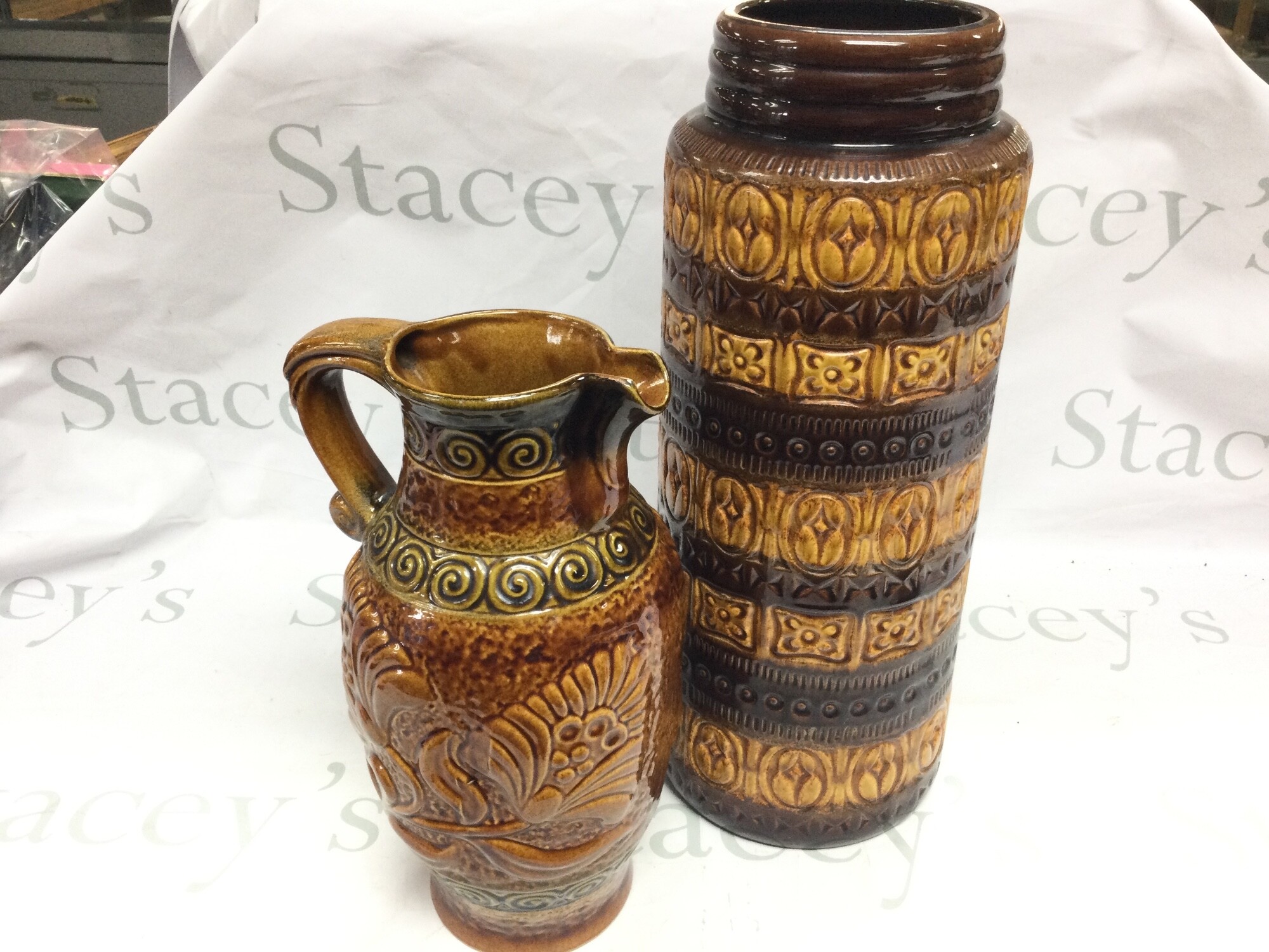 West German Vase and a matching jug