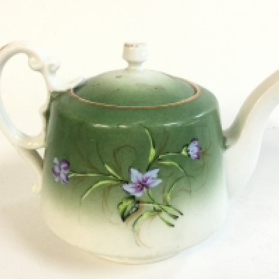 A Russian Gardener Factory teapot , 11cm tall.