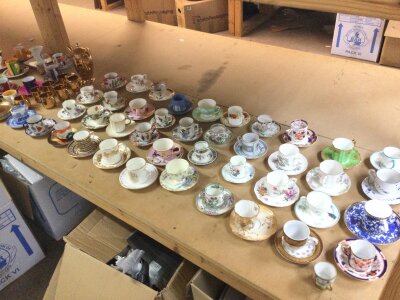 A large collection of Tea / coffee cups and saucers from French , German, English makers etc