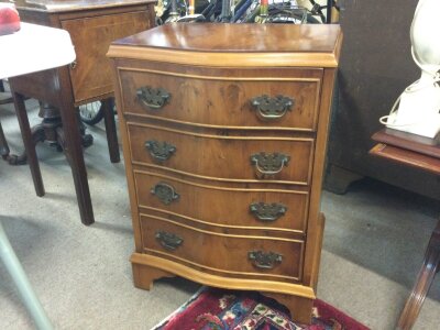 A small Walnut chest of drawers 47cm wide 37cm long 68cm tall