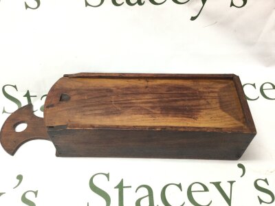 A George III possibly indigenous fruit candle box. 41cm tall 12cm wide