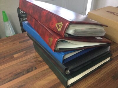 Five albums containing world stamps including 19th century stamps mostly used. (5)