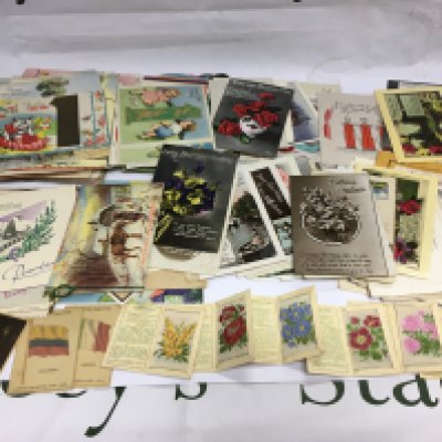 A collection of vintage postcards and greetings cards.  NO RESERVE