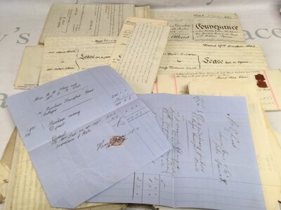 A collection of indentures and related paperwork.