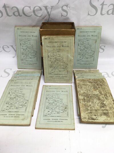 A collection of 12 Bartholomew's road maps of England and Wales.