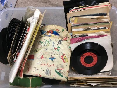A collection of records mixed all mainly singles and ephemera. Including The Damned, The Beatles , The cure etc