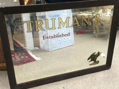 A Trumans pub mirror, provenance- in 1978 this mirror was in the Rose & Crown according to the vendor.87x63 dimensions