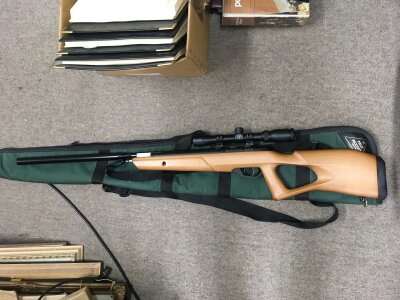 A Benjamin Trail air gun in carry case.