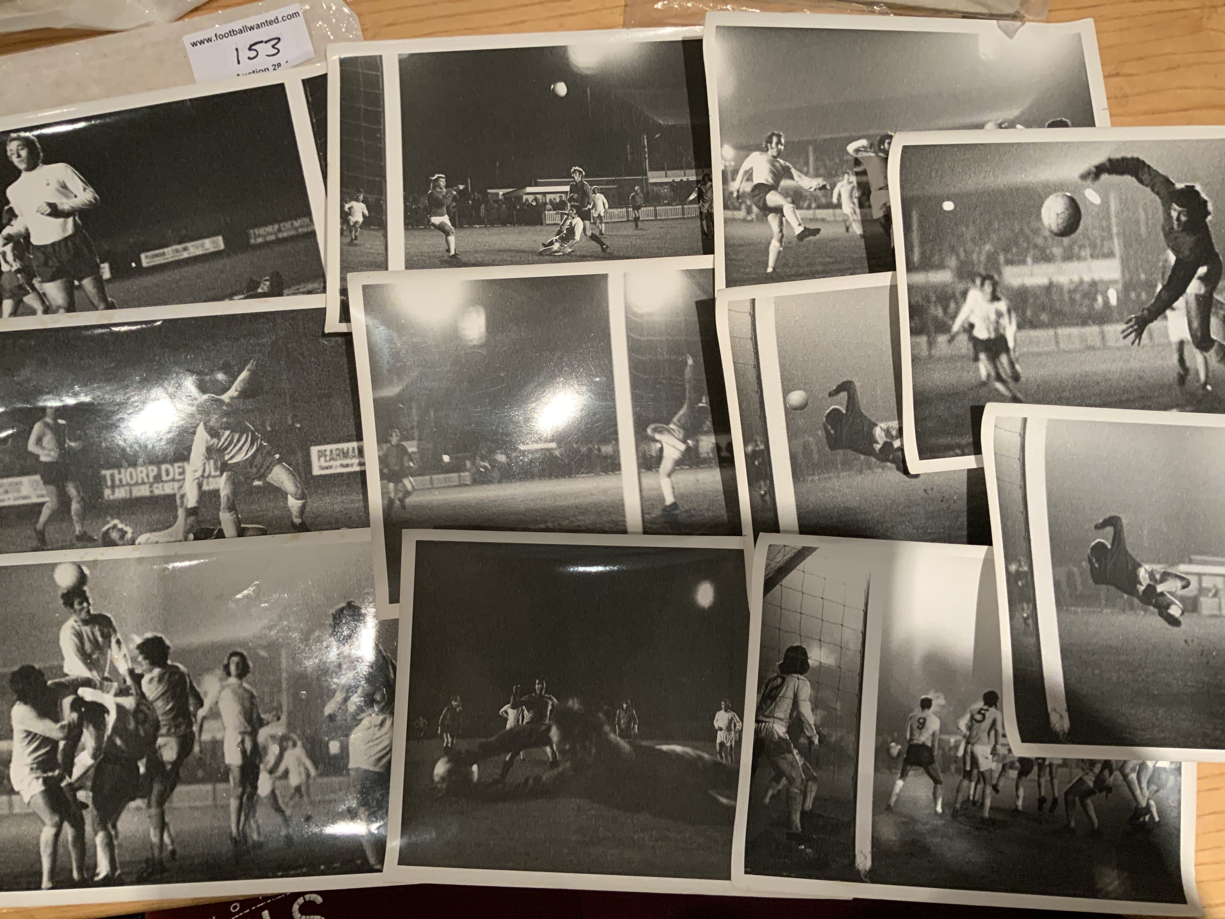 1970s Enfield v Tottenham Press Photos: 3 photos from 74/75 from a friendly, 3 photos from LCC match dated 23 11 72 and 5 from the LCC match dated 17 1 1973. Taken by Enfield press photographer with dates and hand written annotations but no stamps. 8 x 6 inch black and white. (11)