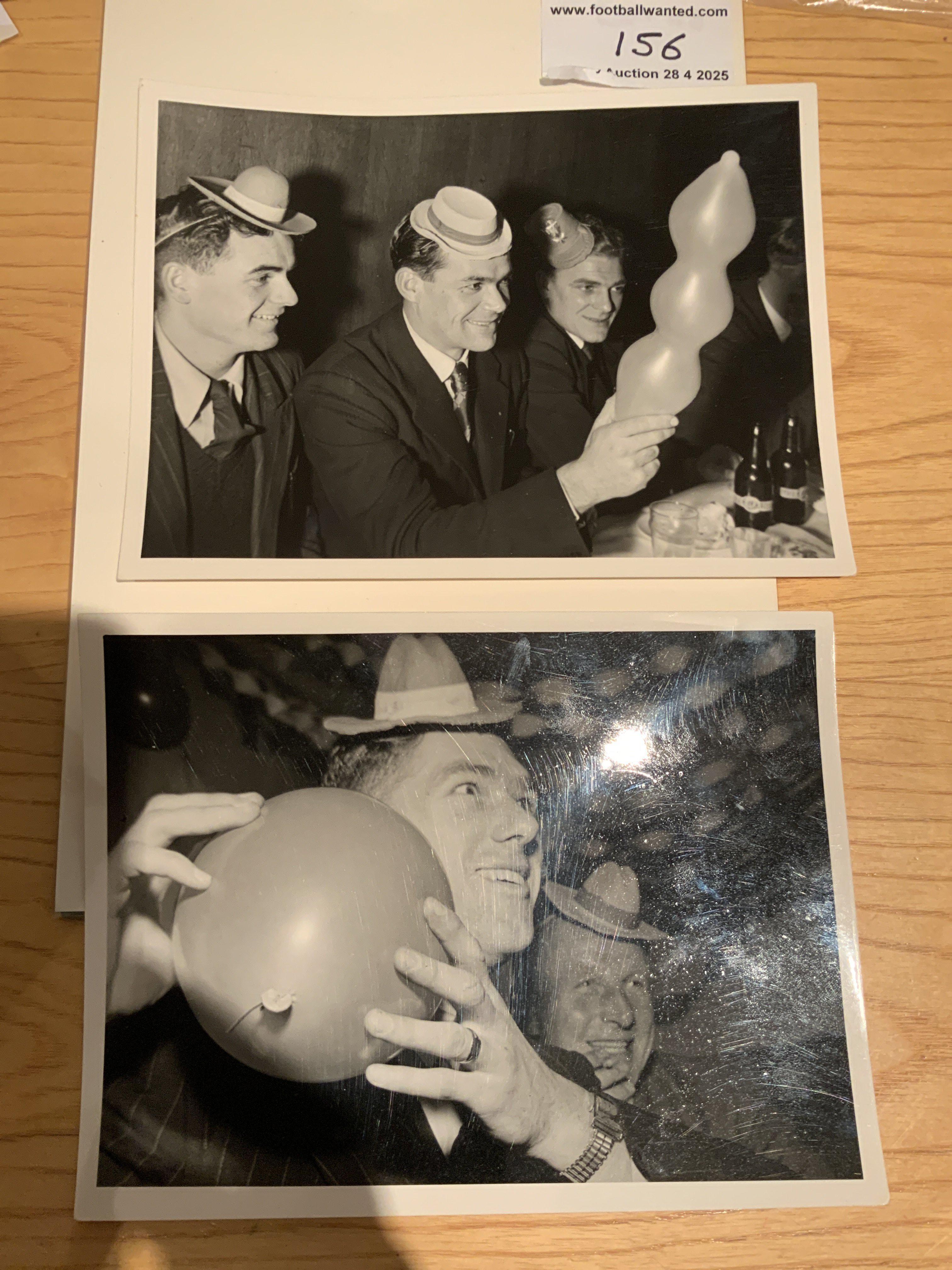 1950s Tottenham Christmas Party Press Photos: Slightly bigger than 8 x 6 inches with Daily Express press stamps to rear. (2)