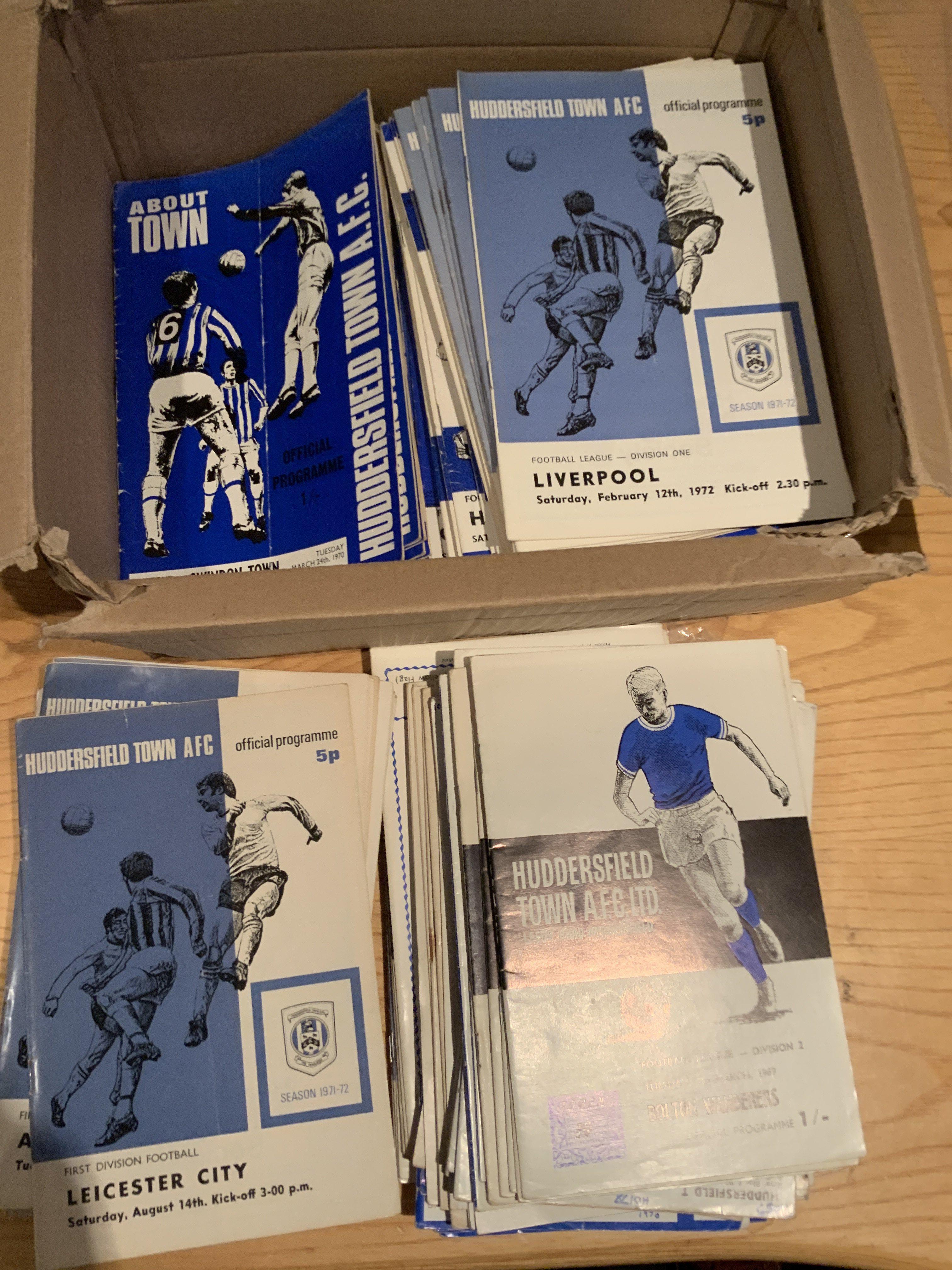 Huddersfield Town Home Football Programmes: From 63/64 to 76/77. Quantity but not complete and in fair/good condition. (250+)