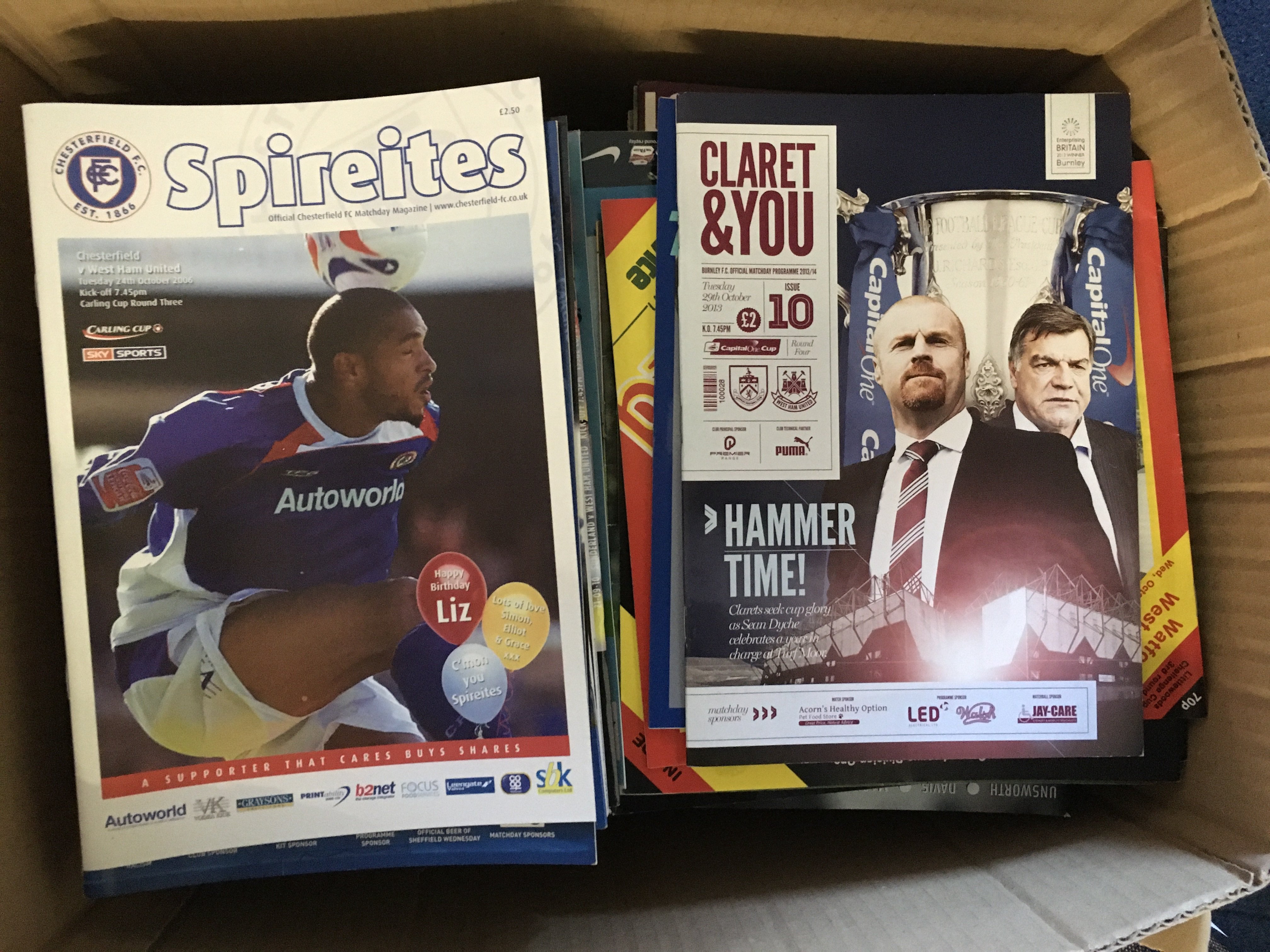 West Ham Away Football Programmes: 500 from 1958 to 1983 plus a further 120 more modern. Excellent condition with instructions to sell. (620)